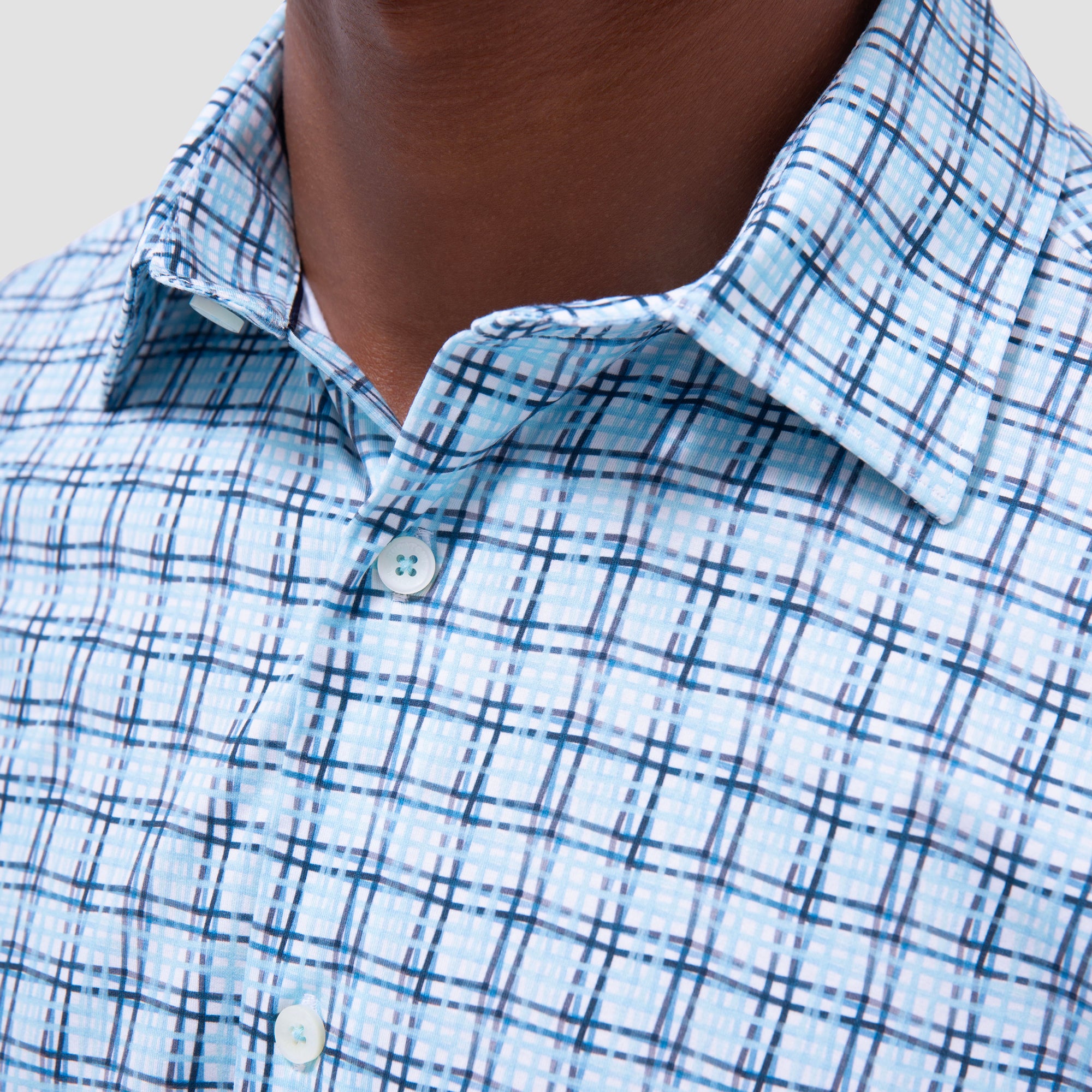 Miles Windowpane OoohCotton Short-Sleeve Shirt