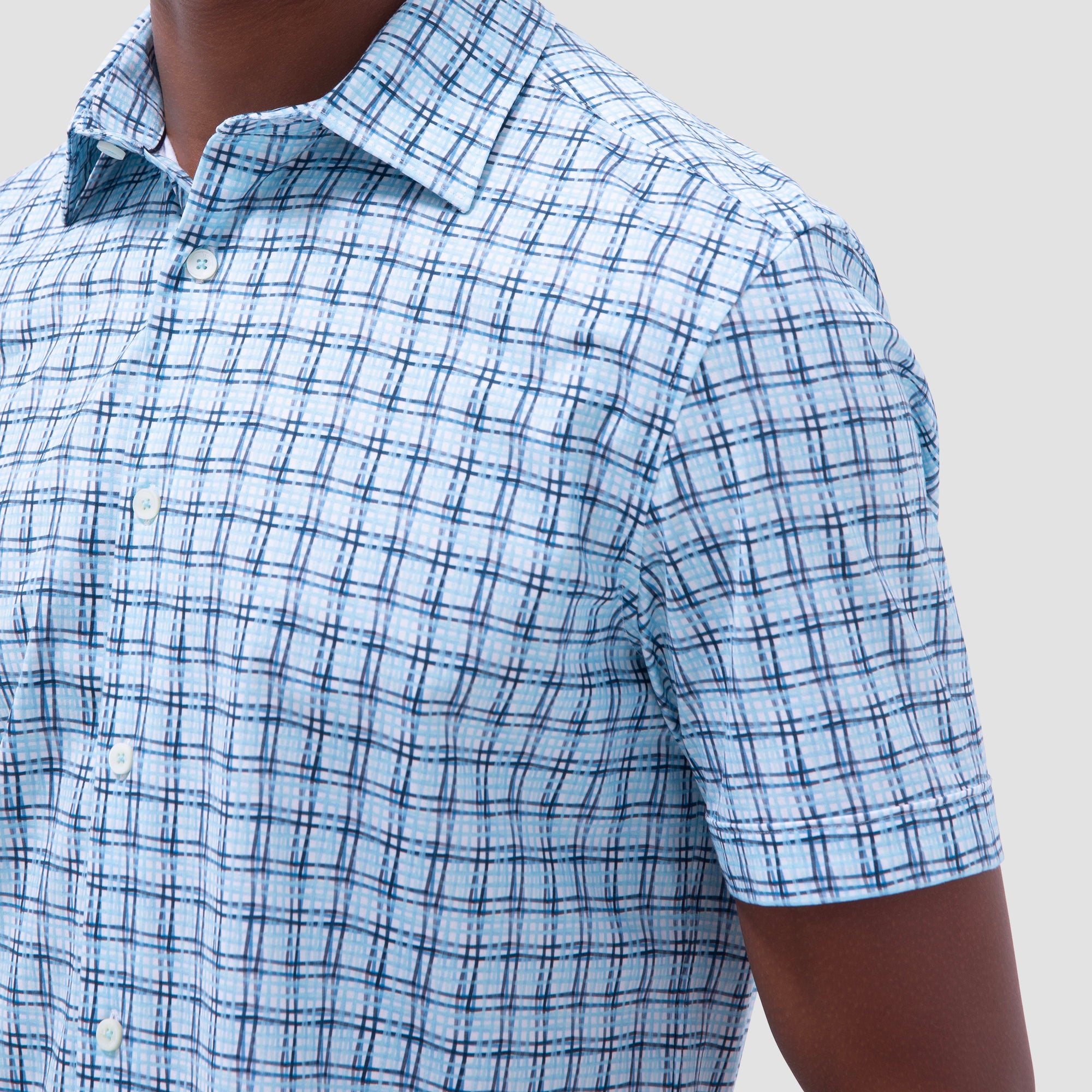 Miles Windowpane OoohCotton Short-Sleeve Shirt