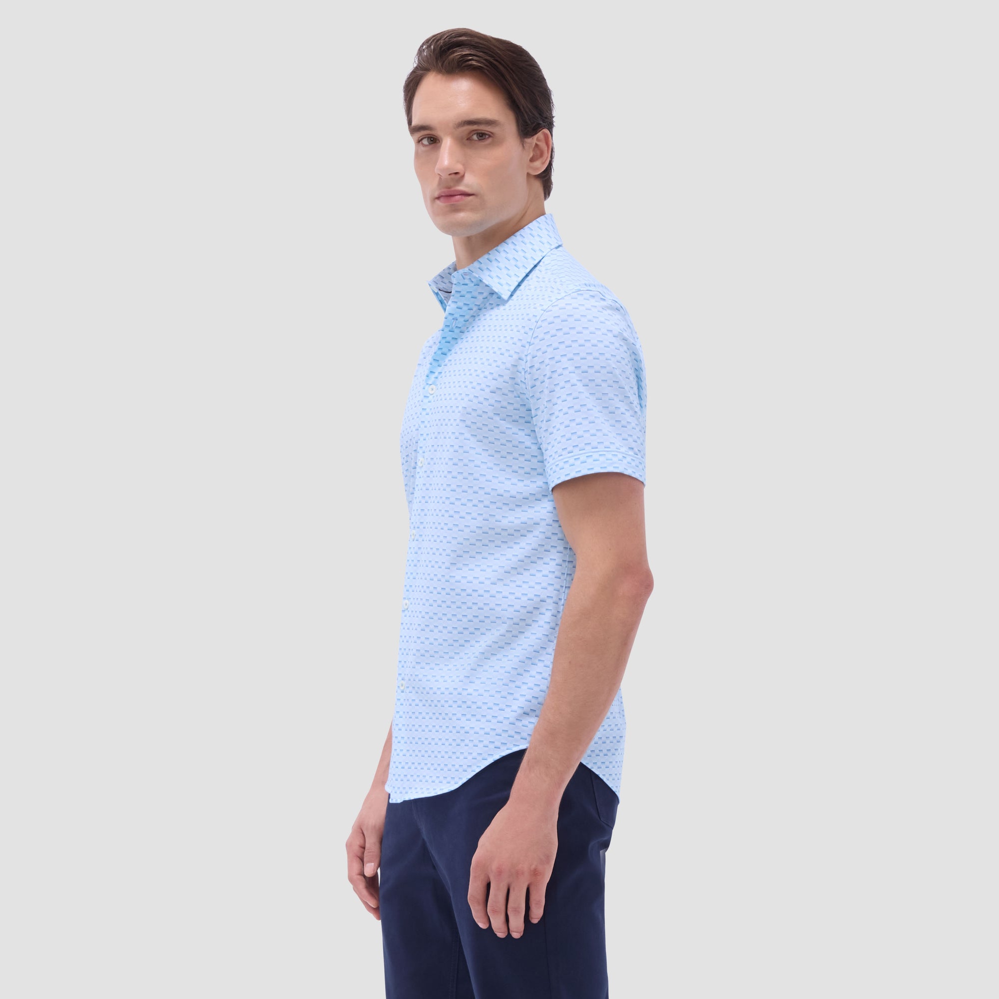 Miles Basketweave OoohCotton Short-Sleeve Shirt