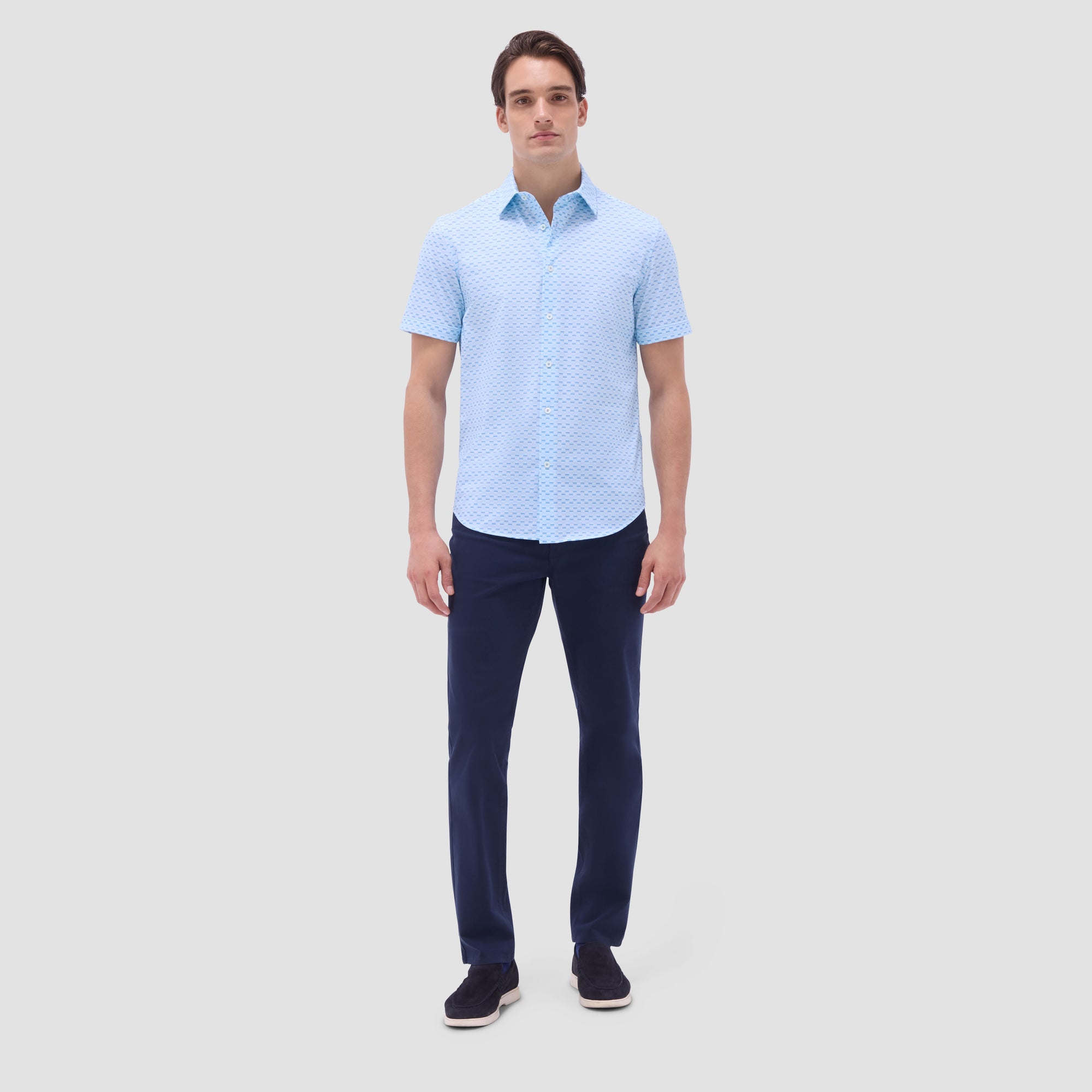 Miles Basketweave OoohCotton Short-Sleeve Shirt