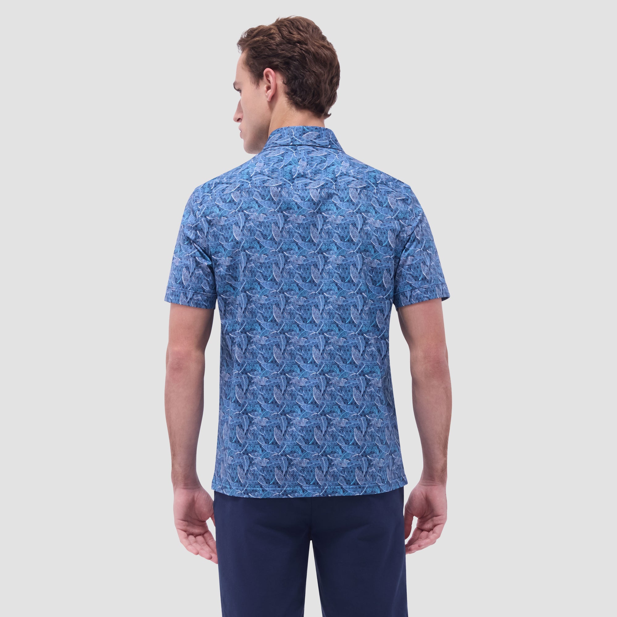 Milo Leaf Print OoohCotton Short-Sleeve Shirt