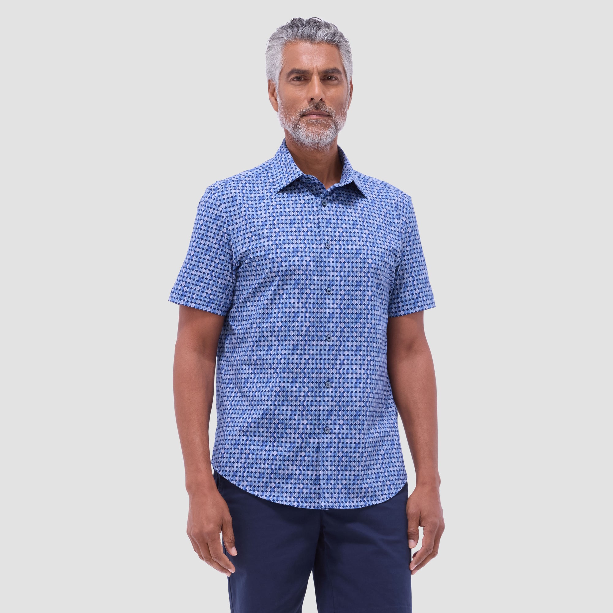 Miles Geometric OoohCotton Short-Sleeve Shirt