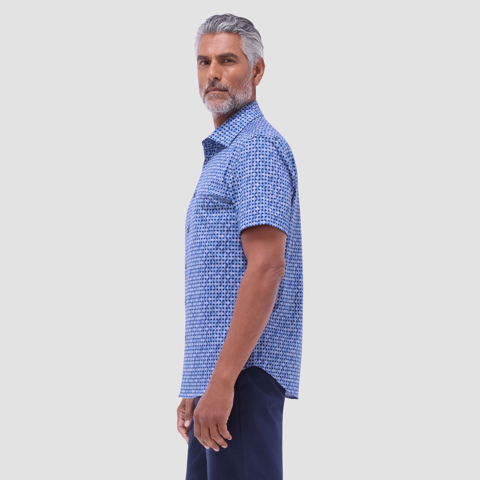 Miles Geometric OoohCotton Short-Sleeve Shirt