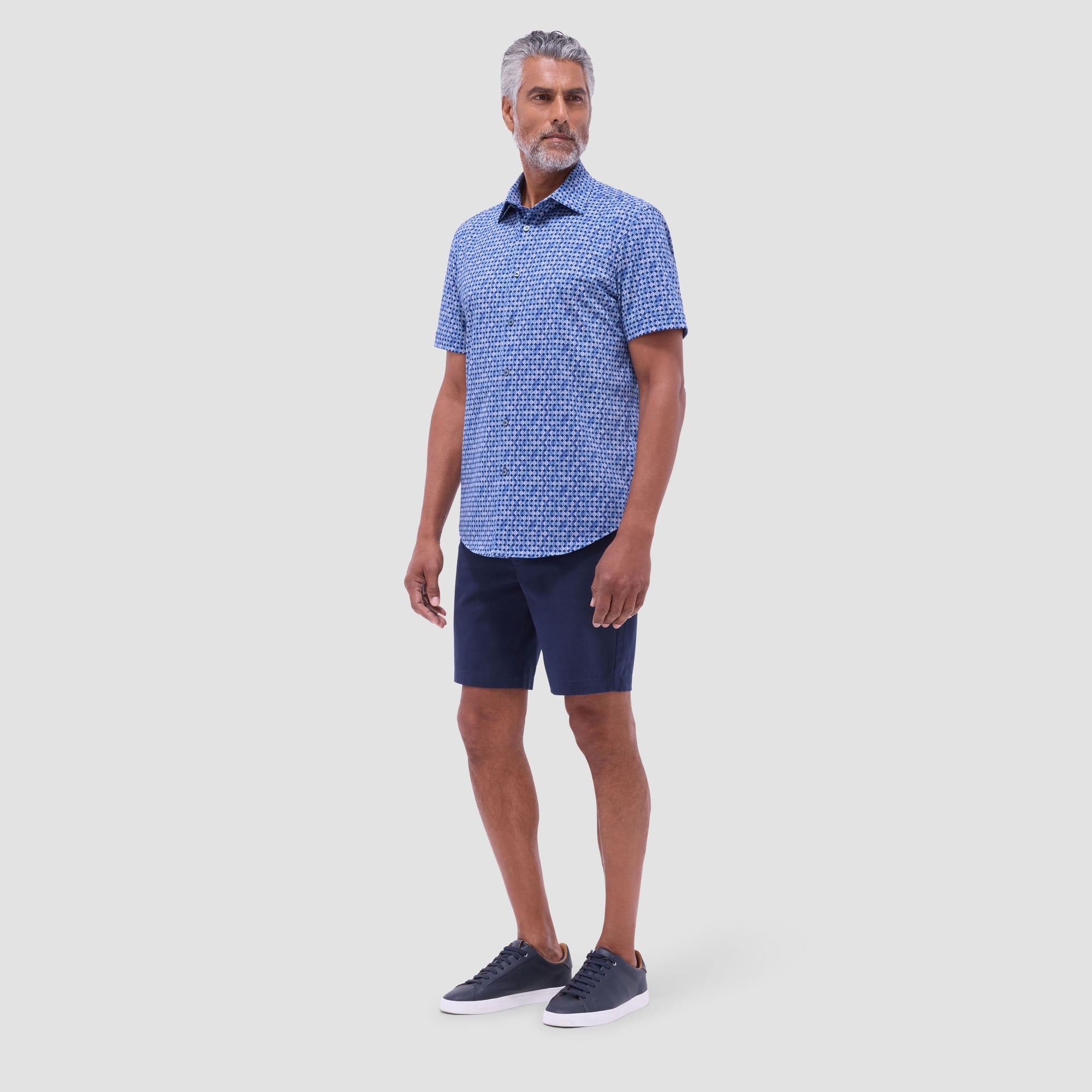Miles Geometric OoohCotton Short-Sleeve Shirt