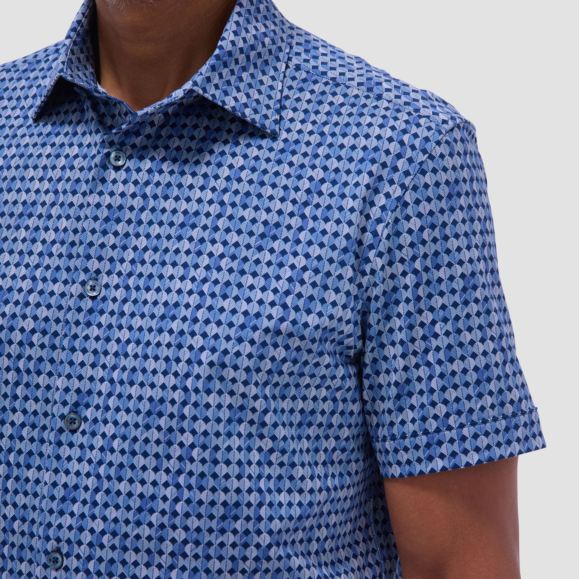 Miles Geometric OoohCotton Short-Sleeve Shirt