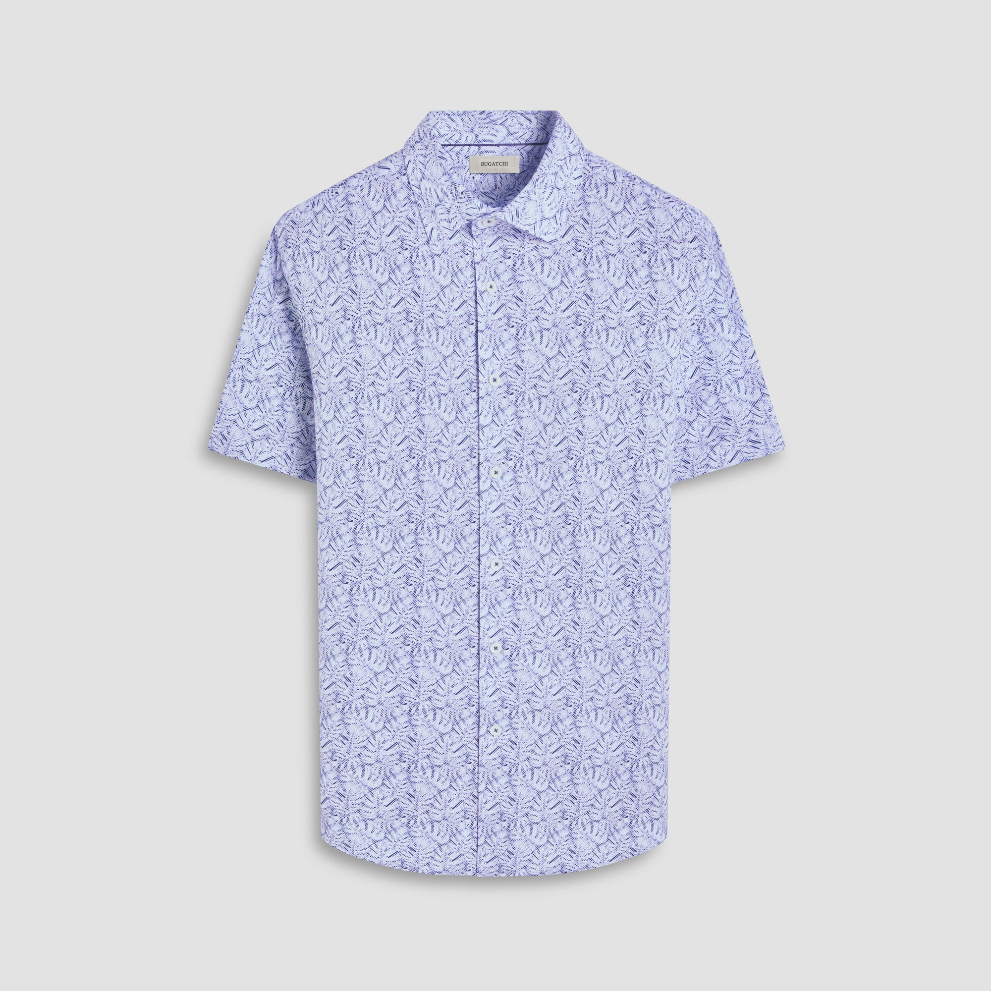 Miles Leaf Print OoohCotton Short-Sleeve Shirt