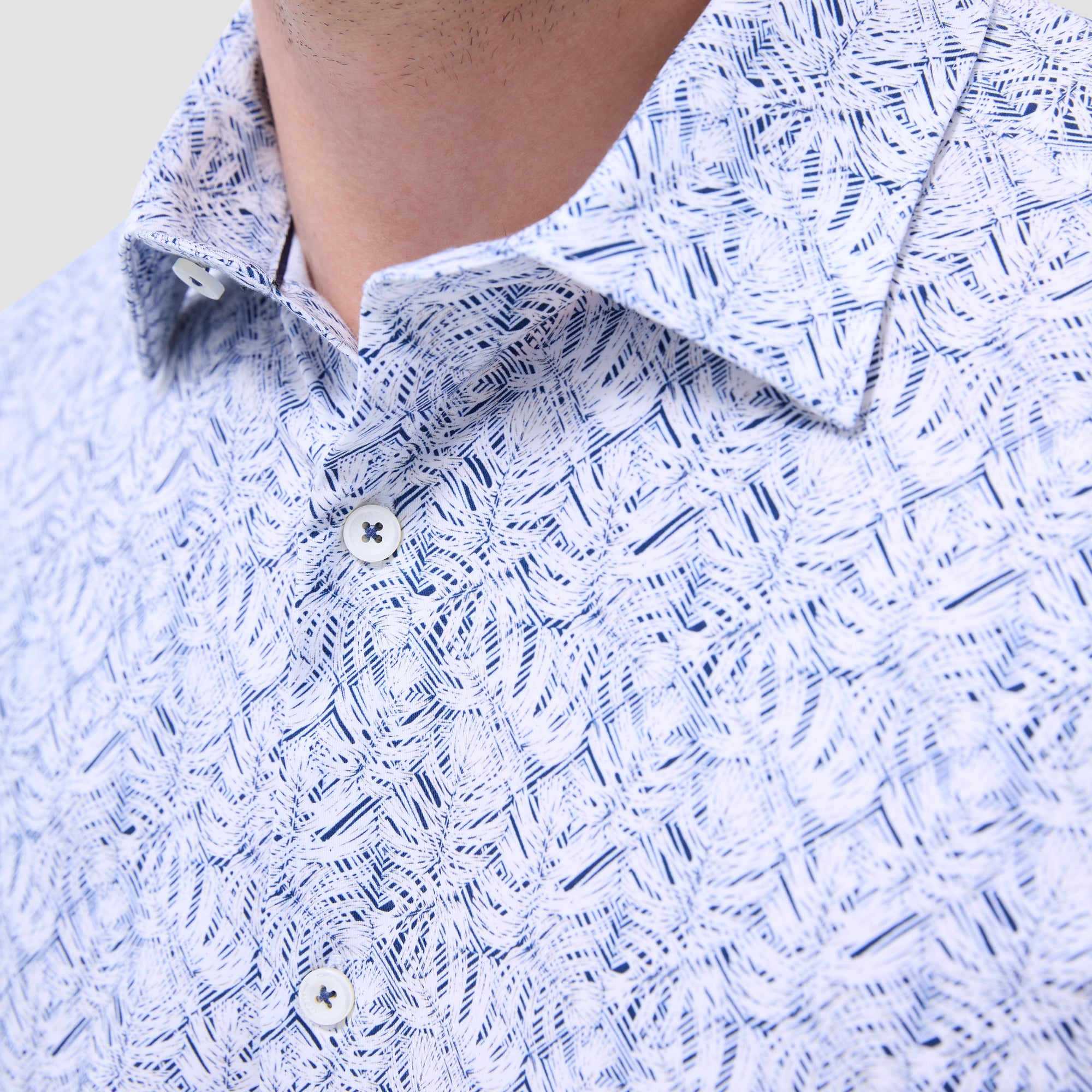 Miles Leaf Print OoohCotton Short-Sleeve Shirt