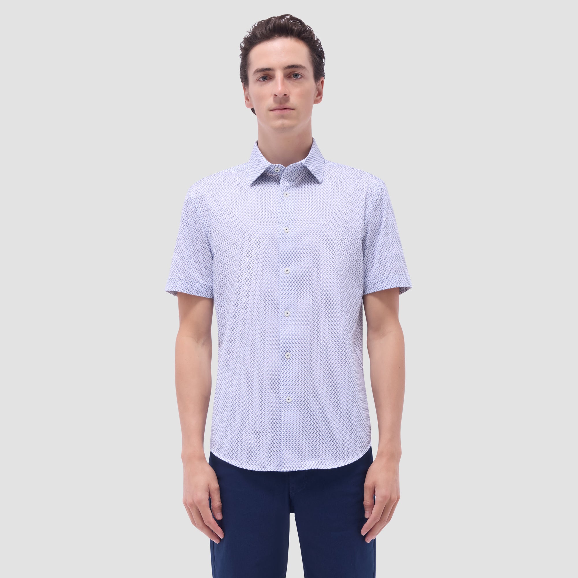 Miles Bird Print OoohCotton Short-Sleeve Shirt