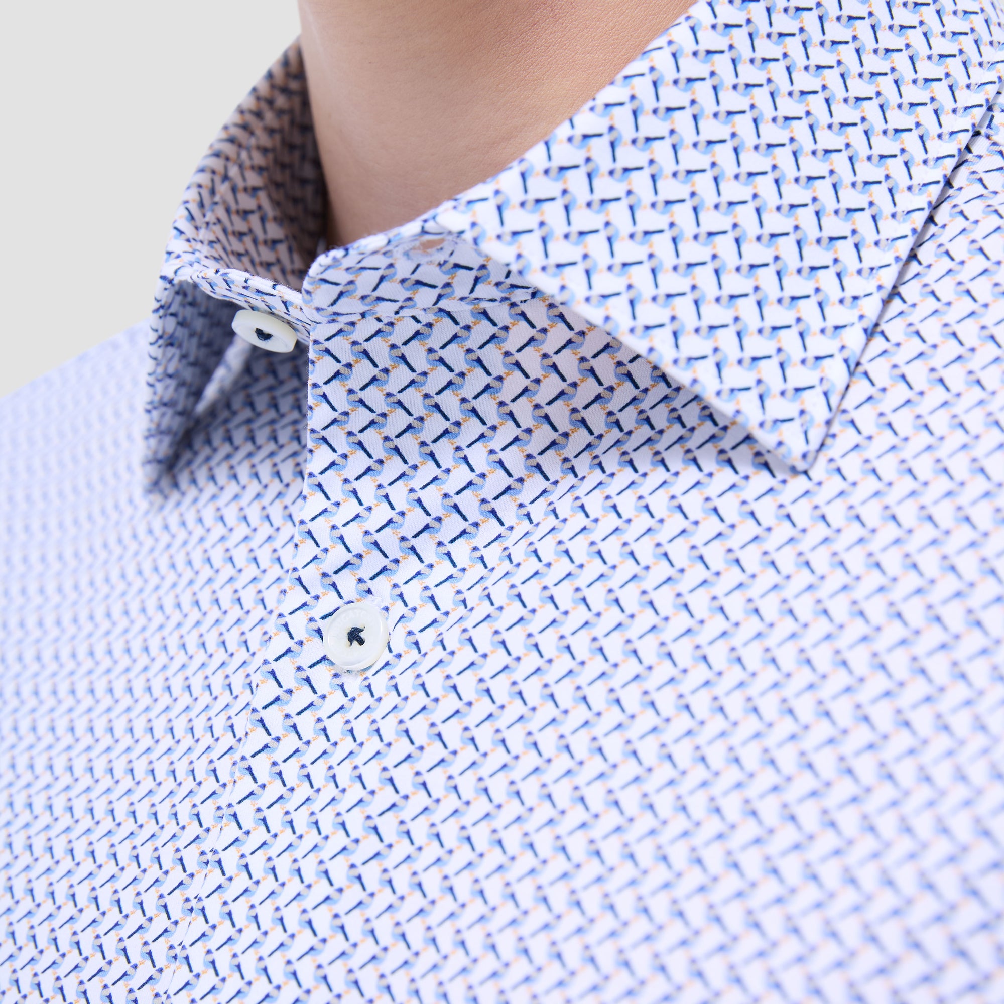 Miles Bird Print OoohCotton Short-Sleeve Shirt