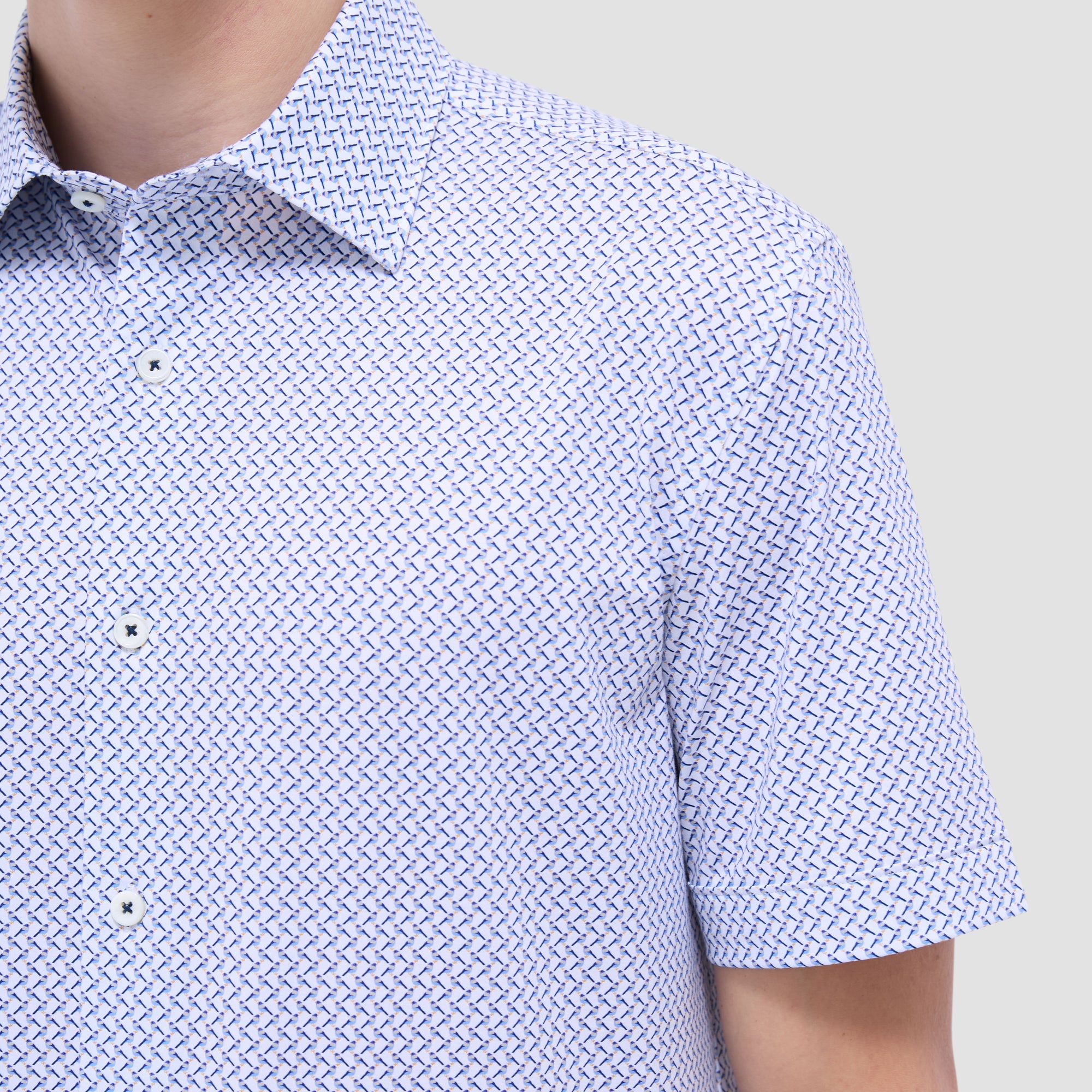 Miles Bird Print OoohCotton Short-Sleeve Shirt