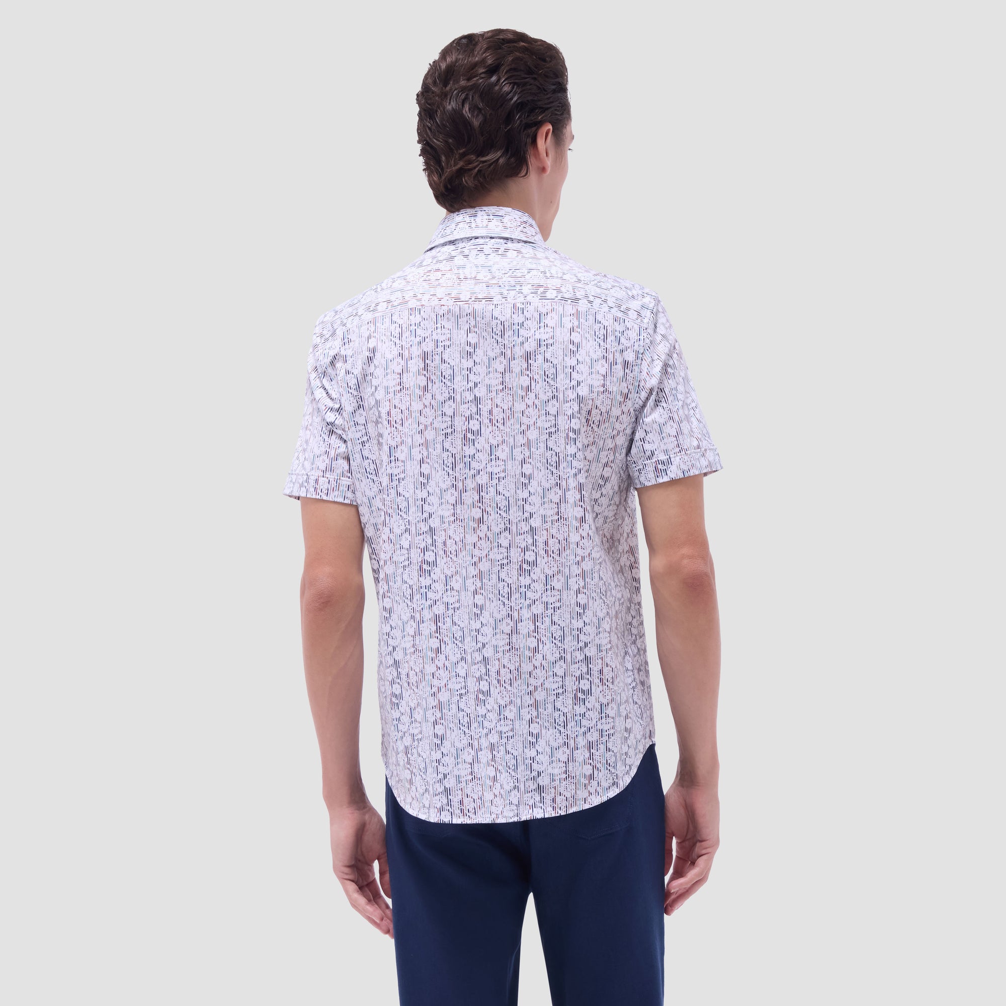 Miles Striped Floral OoohCotton Short-Sleeve Shirt