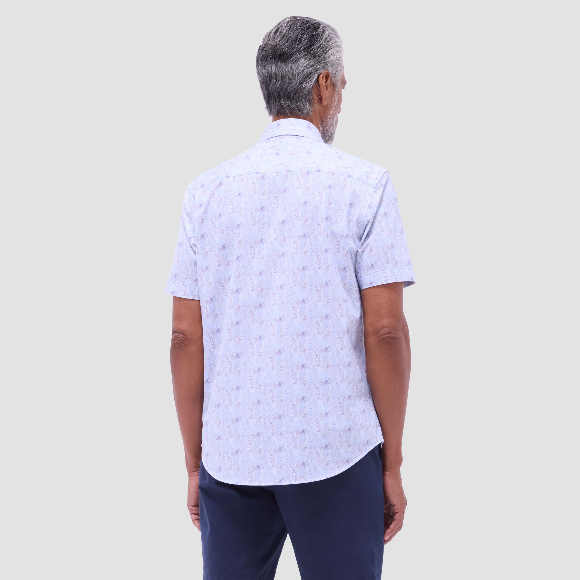 Miles Leaf Print OoohCotton Short-Sleeve Shirt