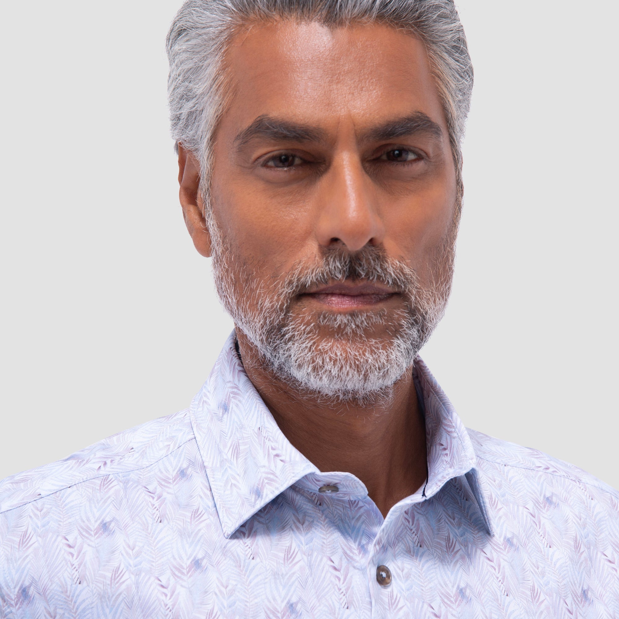 Miles Leaf Print OoohCotton Short-Sleeve Shirt