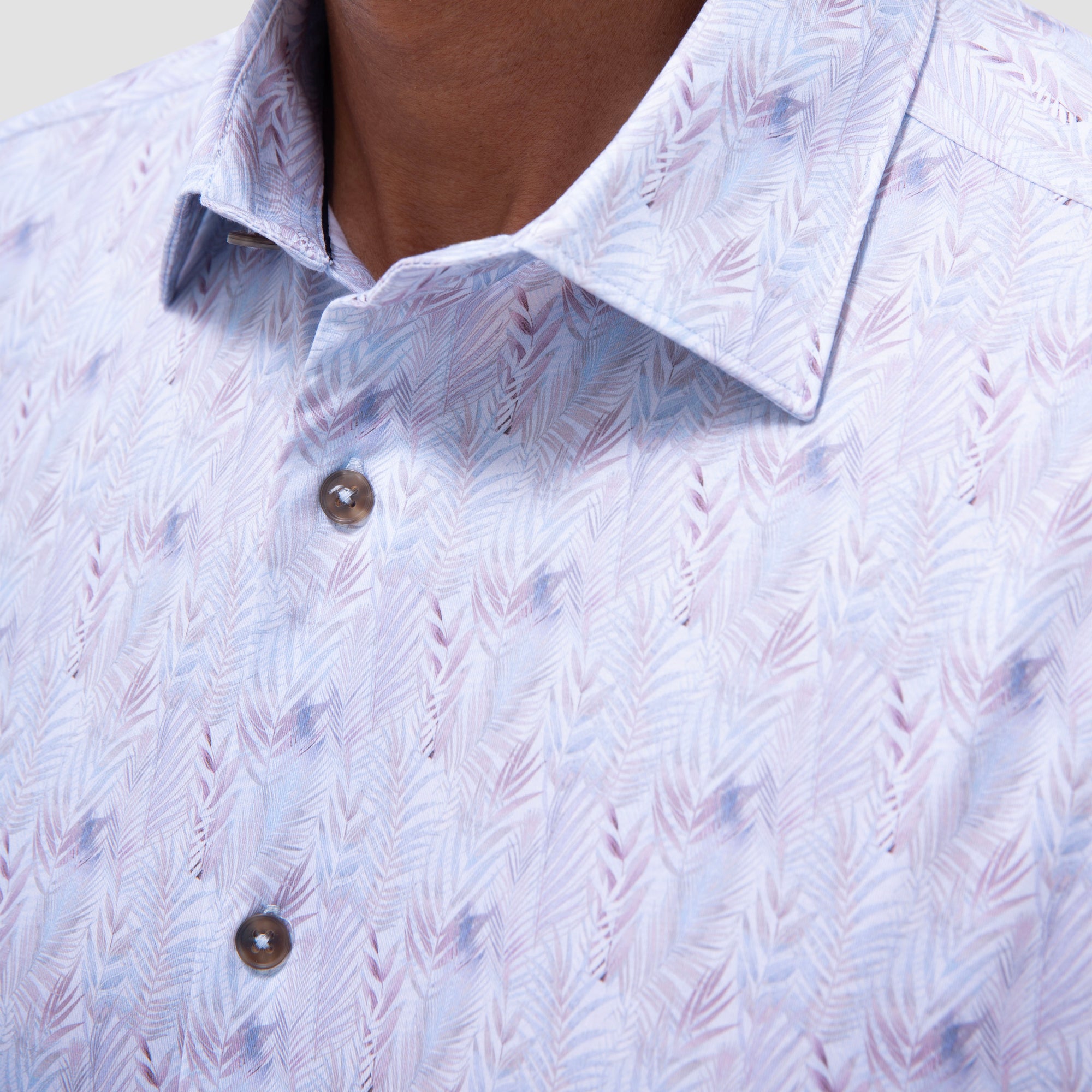 Miles Leaf Print OoohCotton Short-Sleeve Shirt