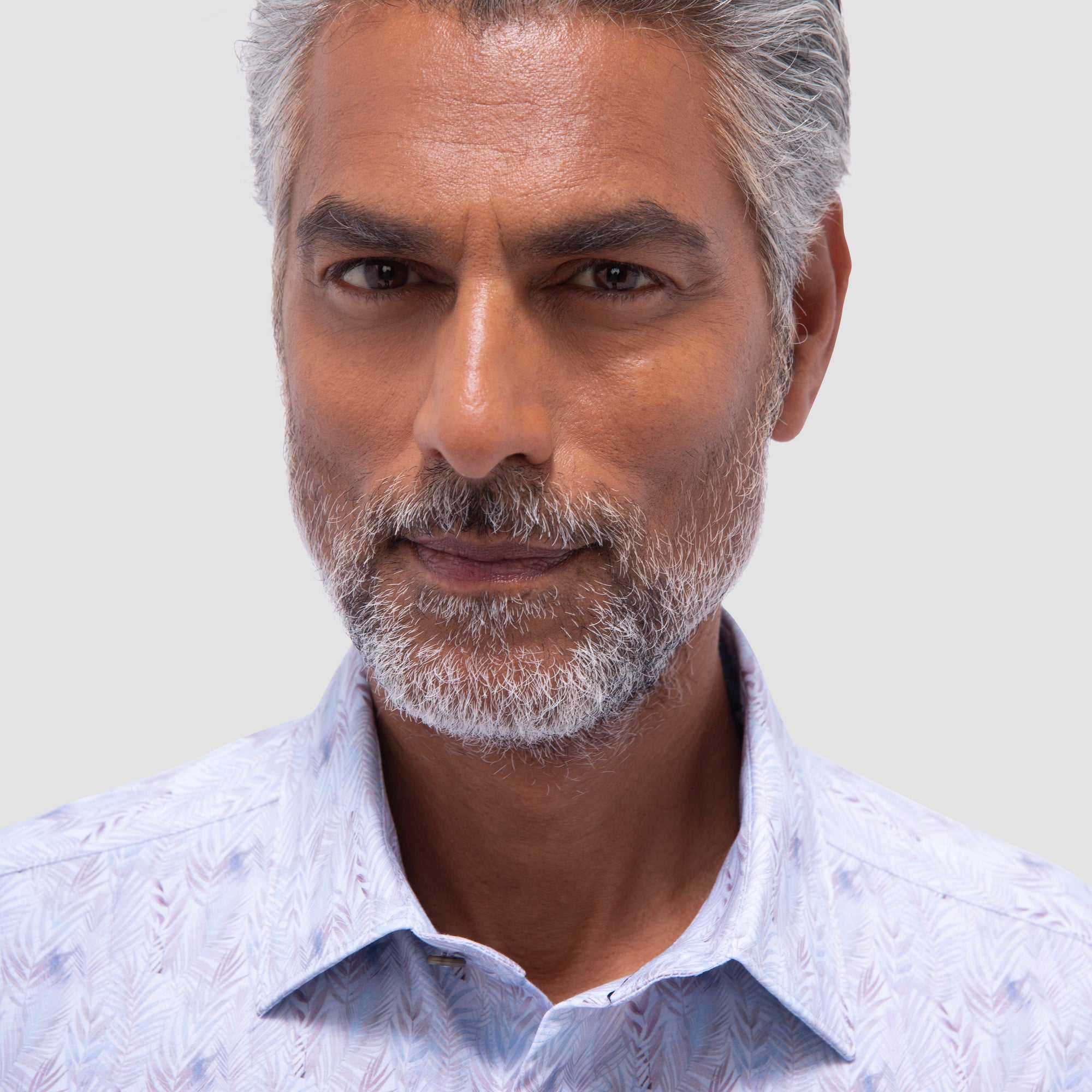 Miles Leaf Print OoohCotton Short-Sleeve Shirt