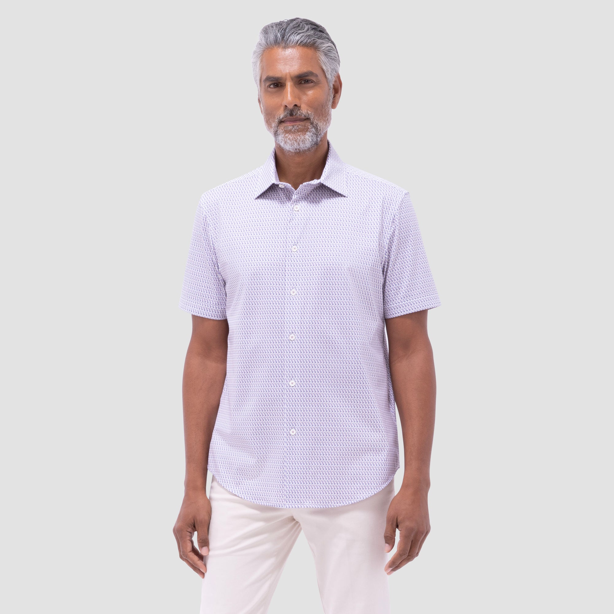 Miles Geometric OoohCotton Short-Sleeve Shirt