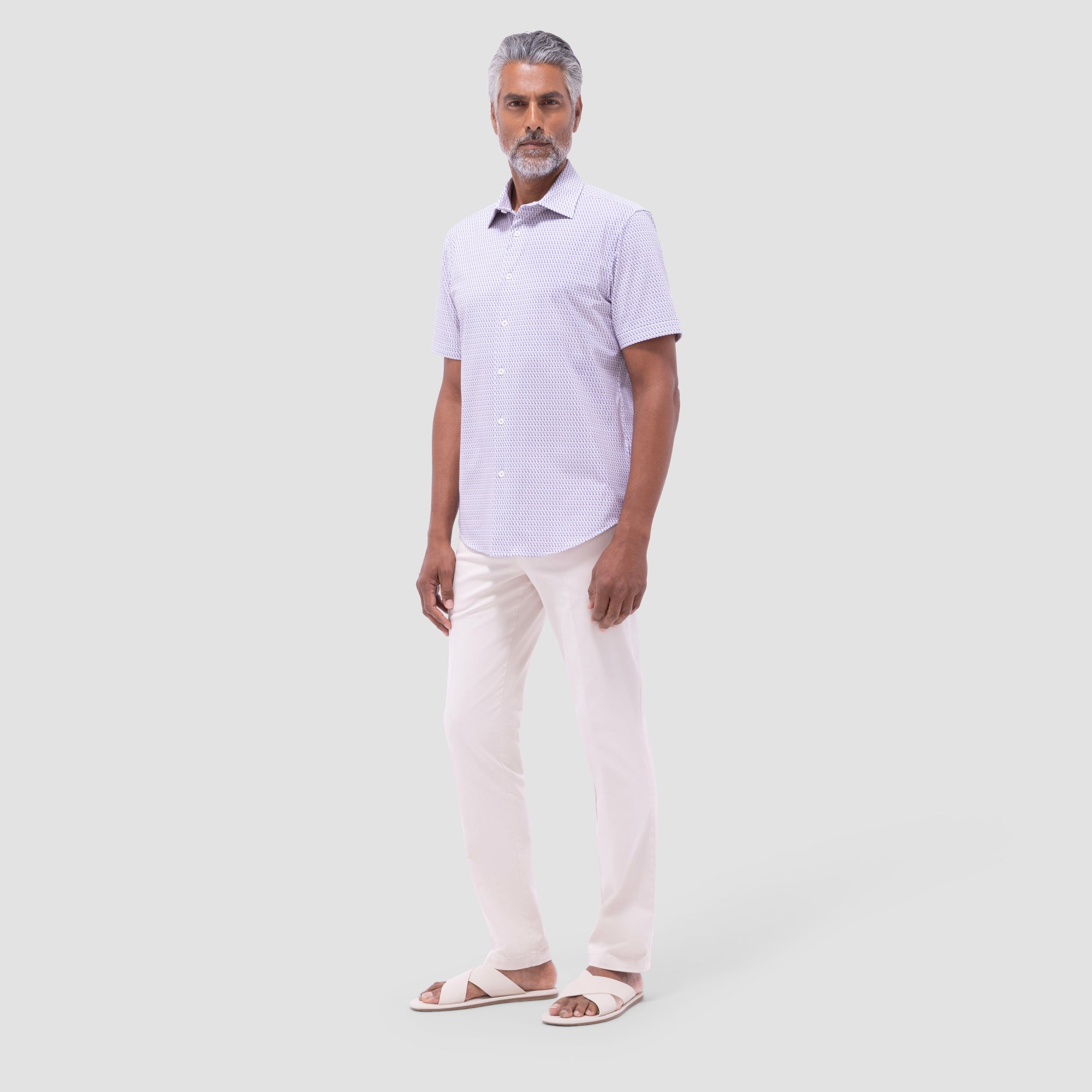 Miles Geometric OoohCotton Short-Sleeve Shirt