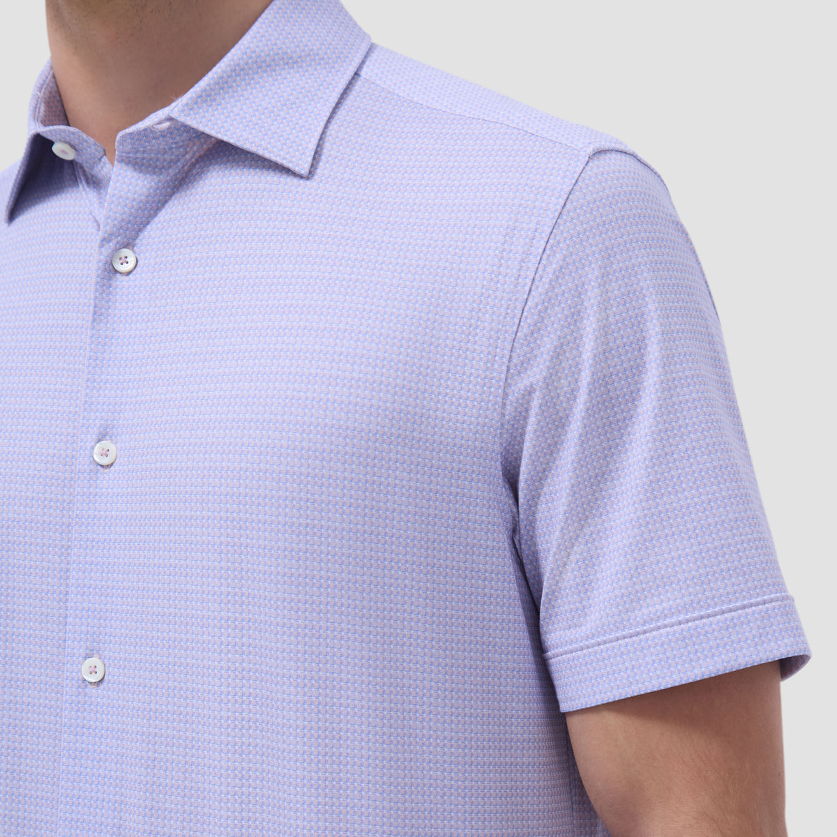 Miles Mini Check OoohCotton Short-Sleeve Shirt