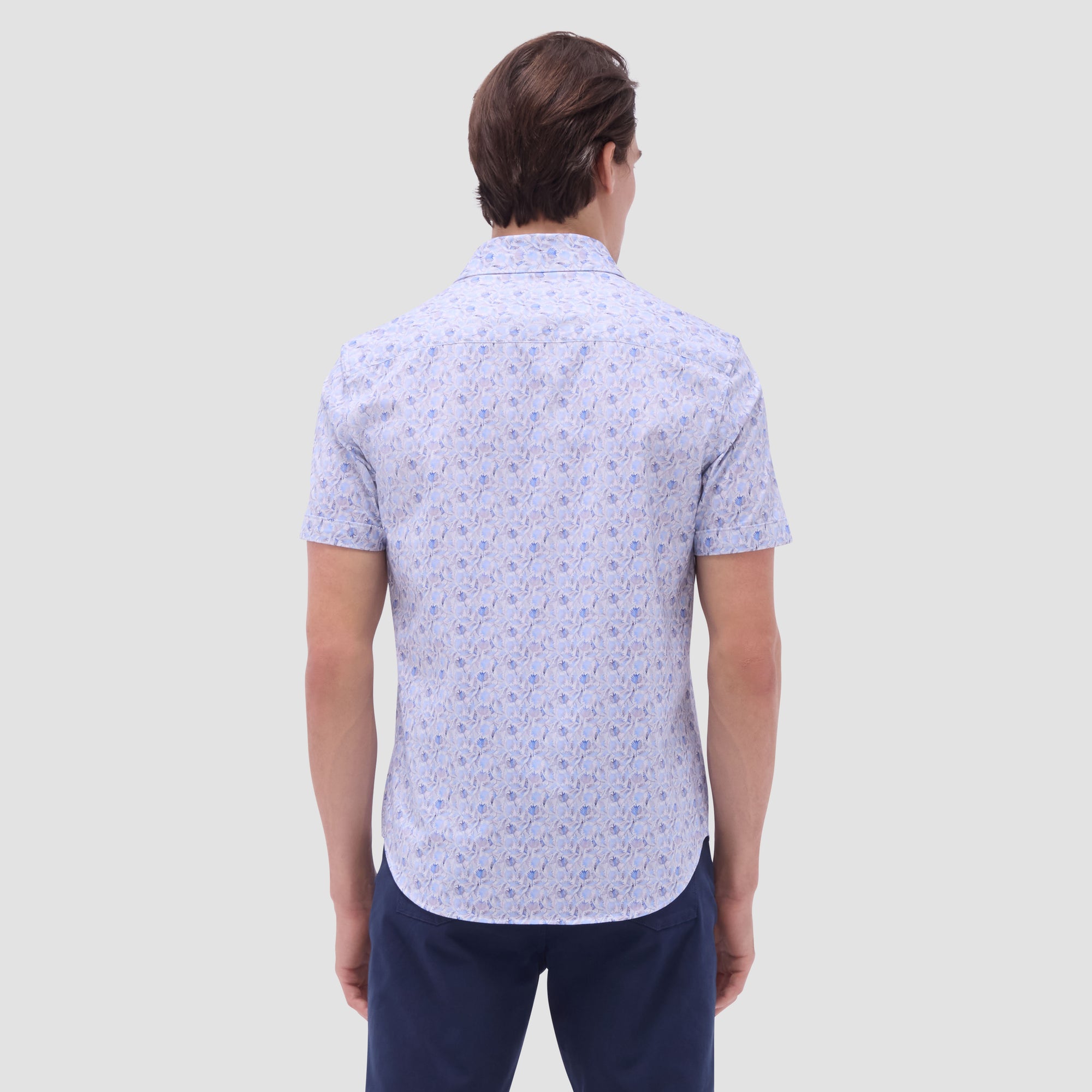 Miles Leaf Print OoohCotton Short-Sleeve Shirt