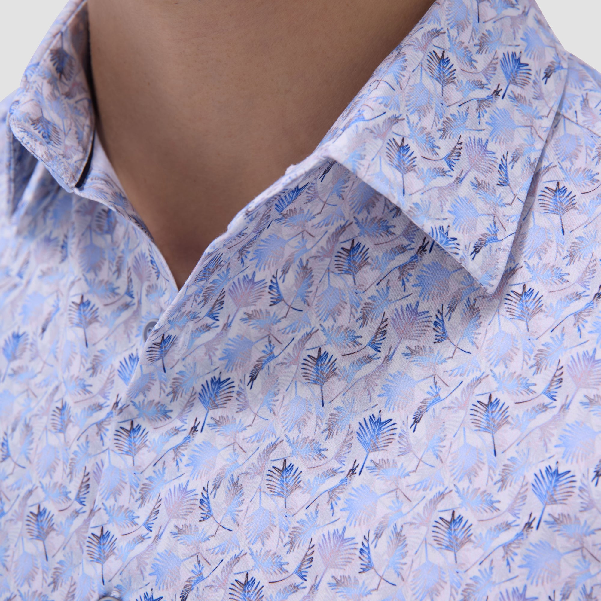 Miles Leaf Print OoohCotton Short-Sleeve Shirt