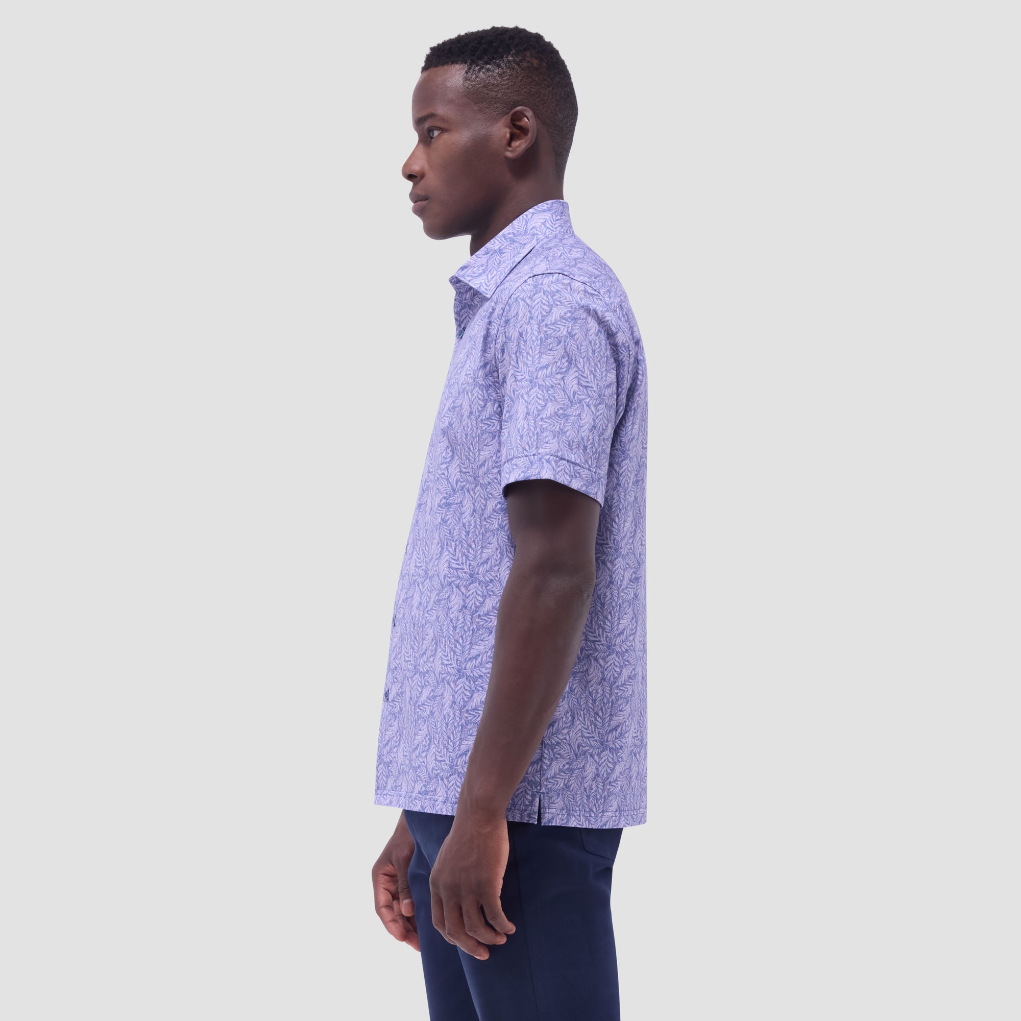 Milo Leaf Print OoohCotton Short-Sleeve Shirt
