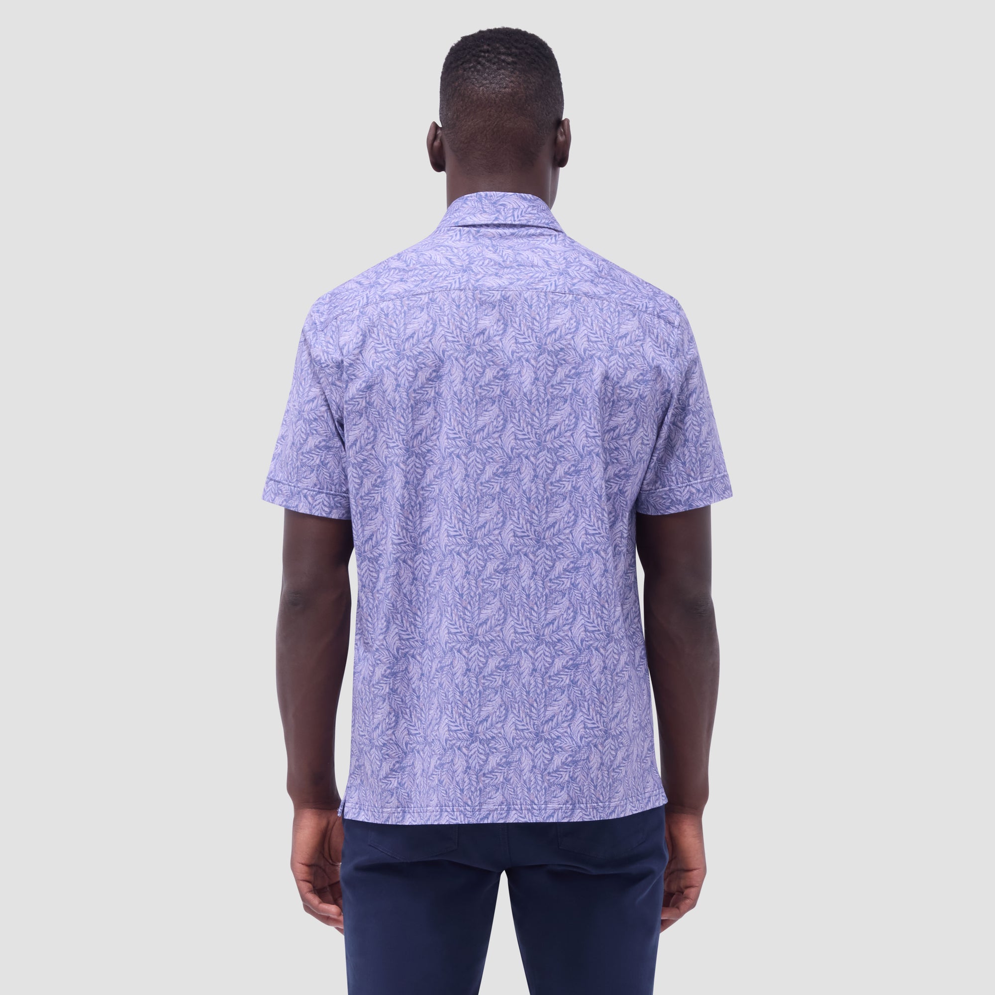 Milo Leaf Print OoohCotton Short-Sleeve Shirt