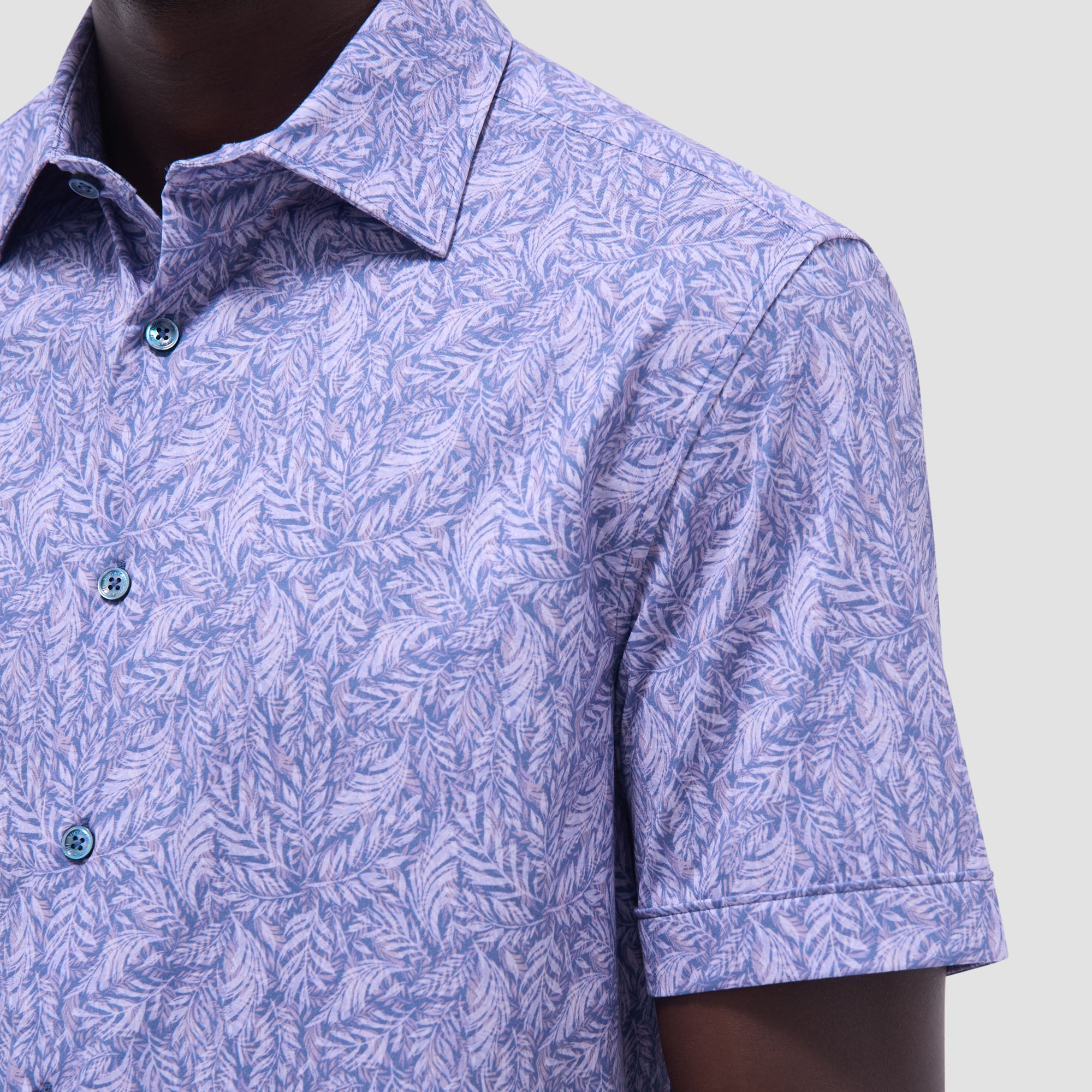 Milo Leaf Print OoohCotton Short-Sleeve Shirt