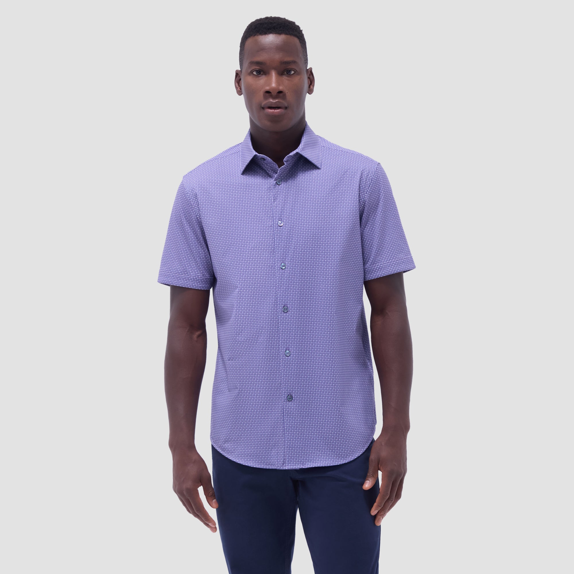 Miles Geometric OoohCotton Short-Sleeve Shirt