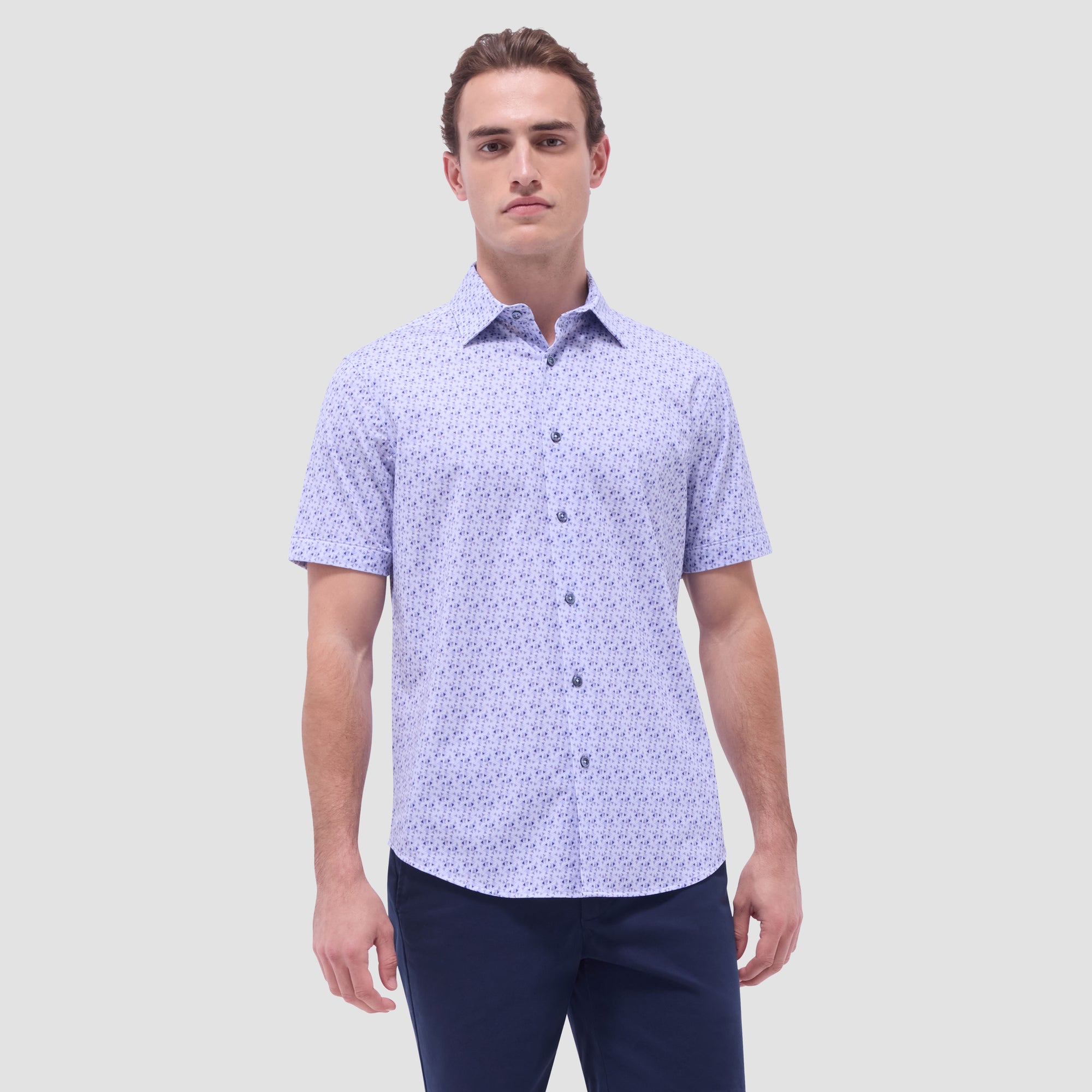 Miles Geometric OoohCotton Short-Sleeve Shirt