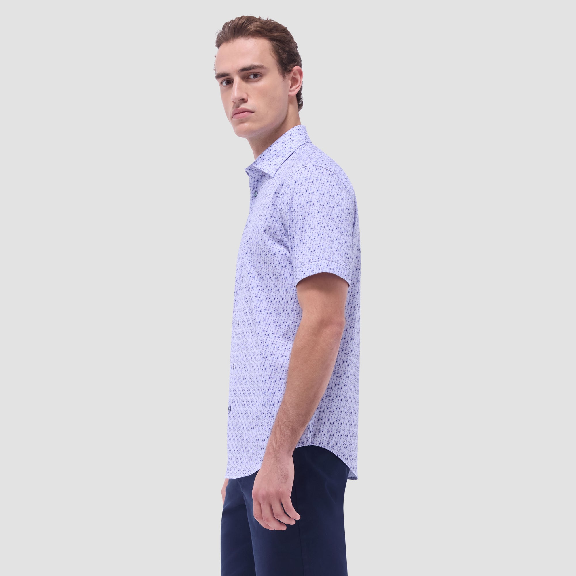 Miles Geometric OoohCotton Short-Sleeve Shirt