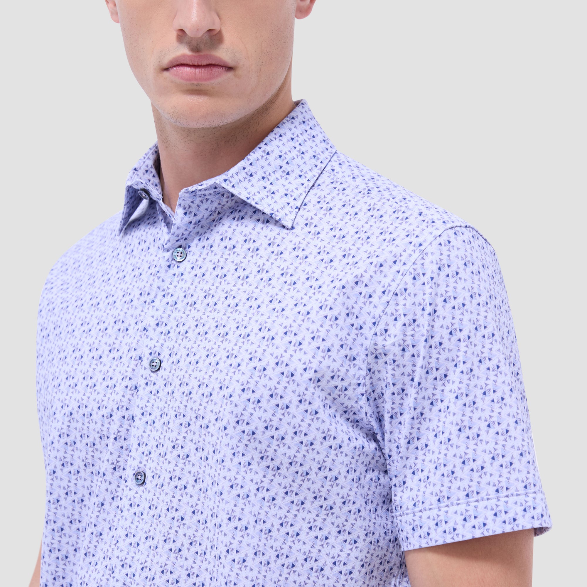 Miles Geometric OoohCotton Short-Sleeve Shirt