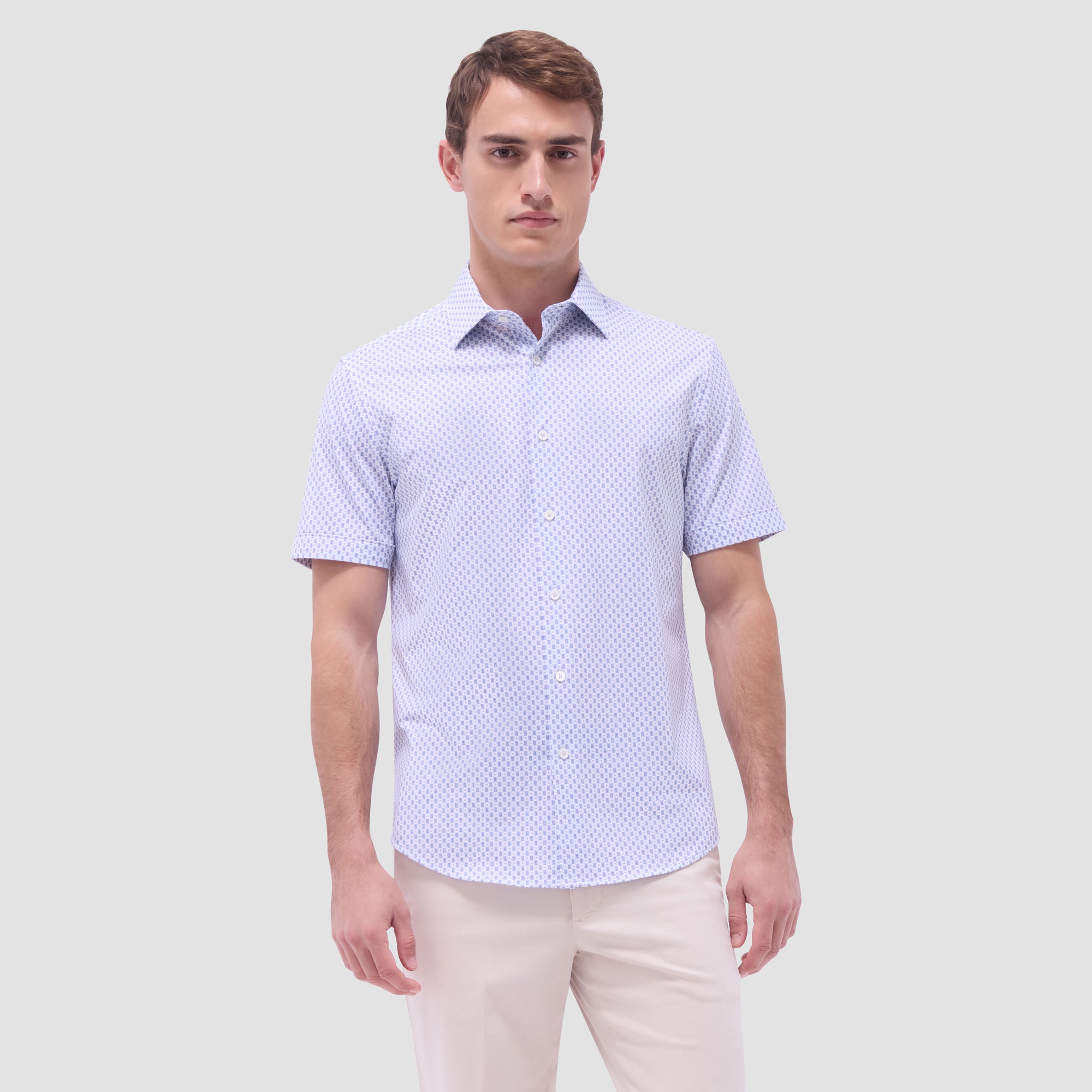 Miles Geometric OoohCotton Short-Sleeve Shirt