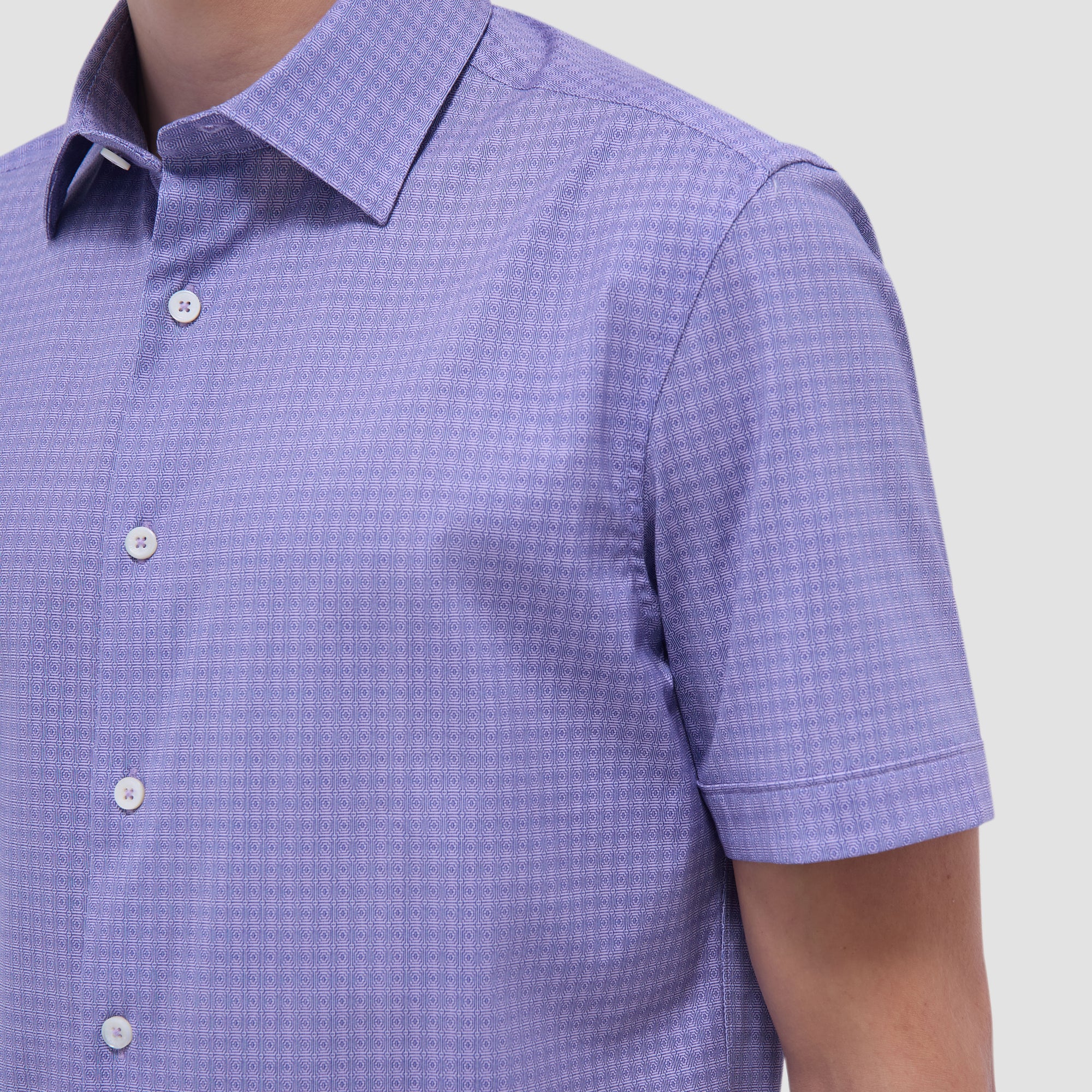 Miles Geometric OoohCotton Short-Sleeve Shirt