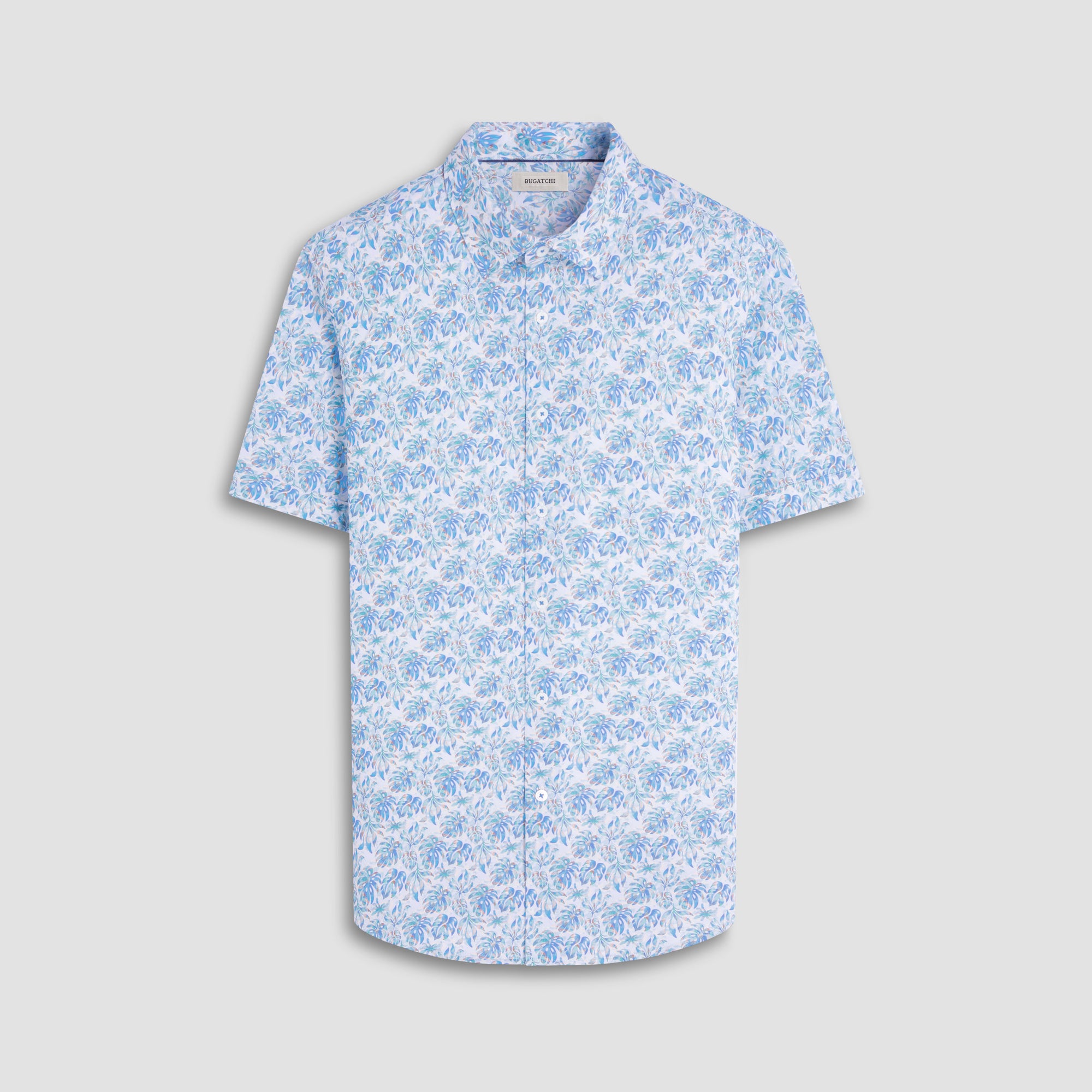 Miles Leaf Print OoohCotton Short-Sleeve Shirt