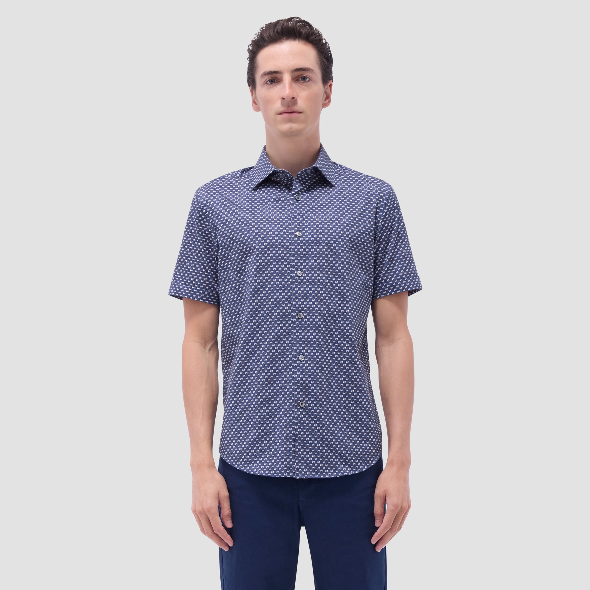 Miles Geometric OoohCotton Short-Sleeve Shirt