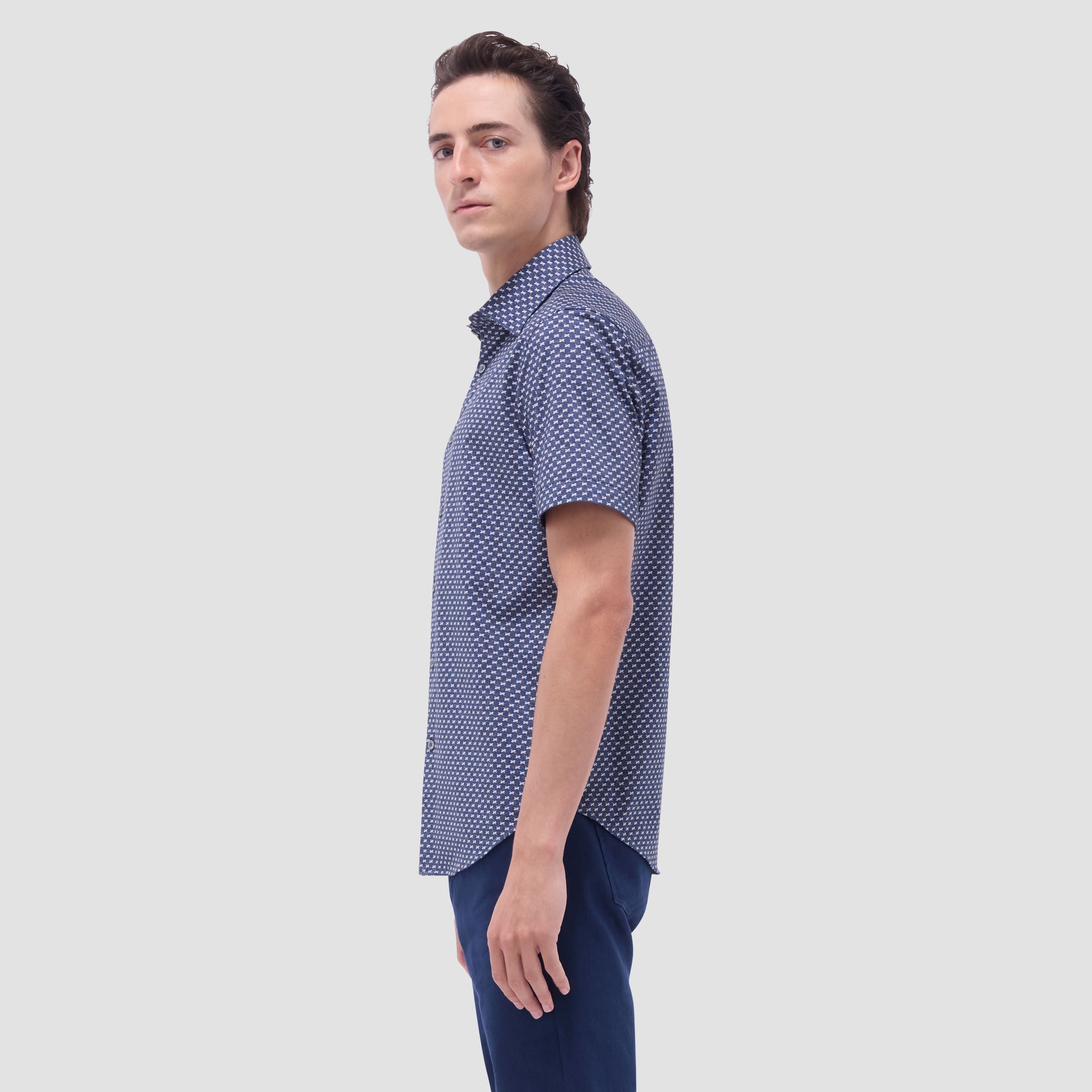 Miles Geometric OoohCotton Short-Sleeve Shirt