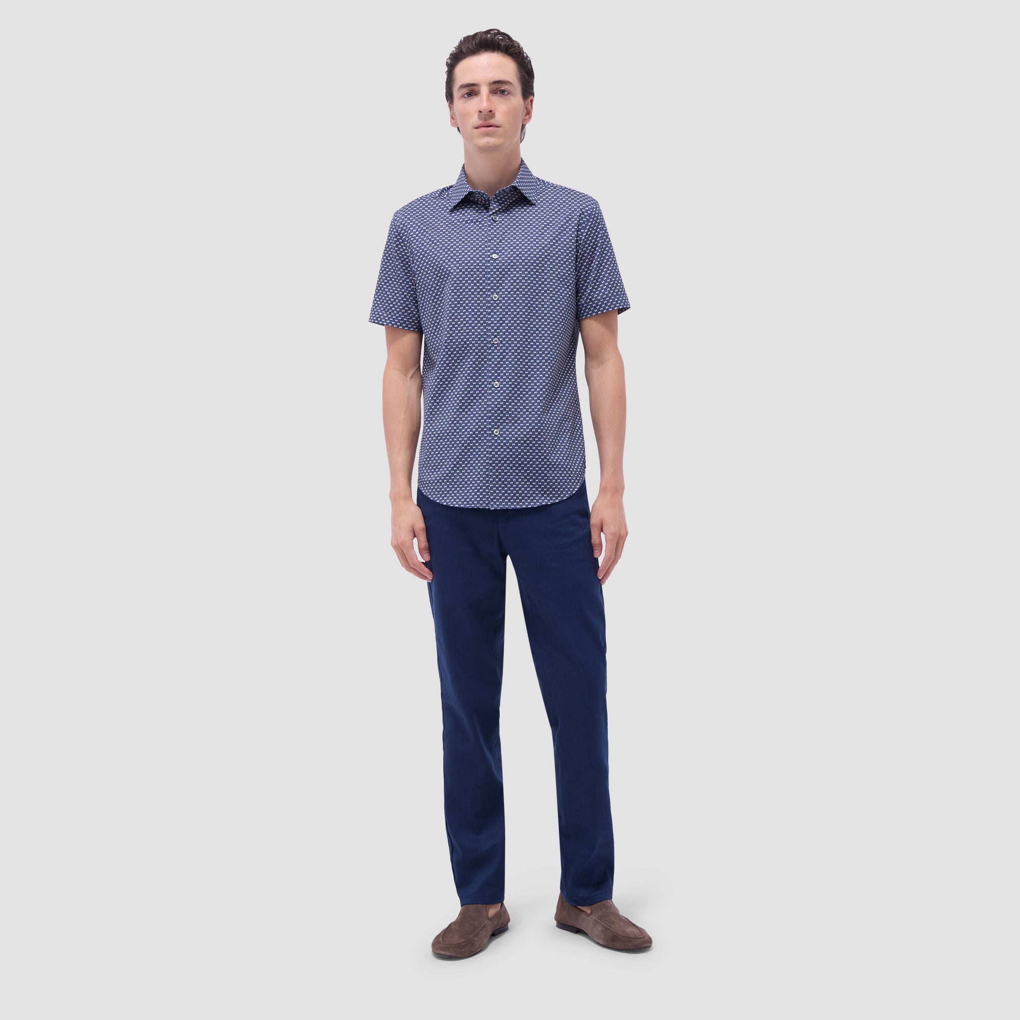 Miles Geometric OoohCotton Short-Sleeve Shirt