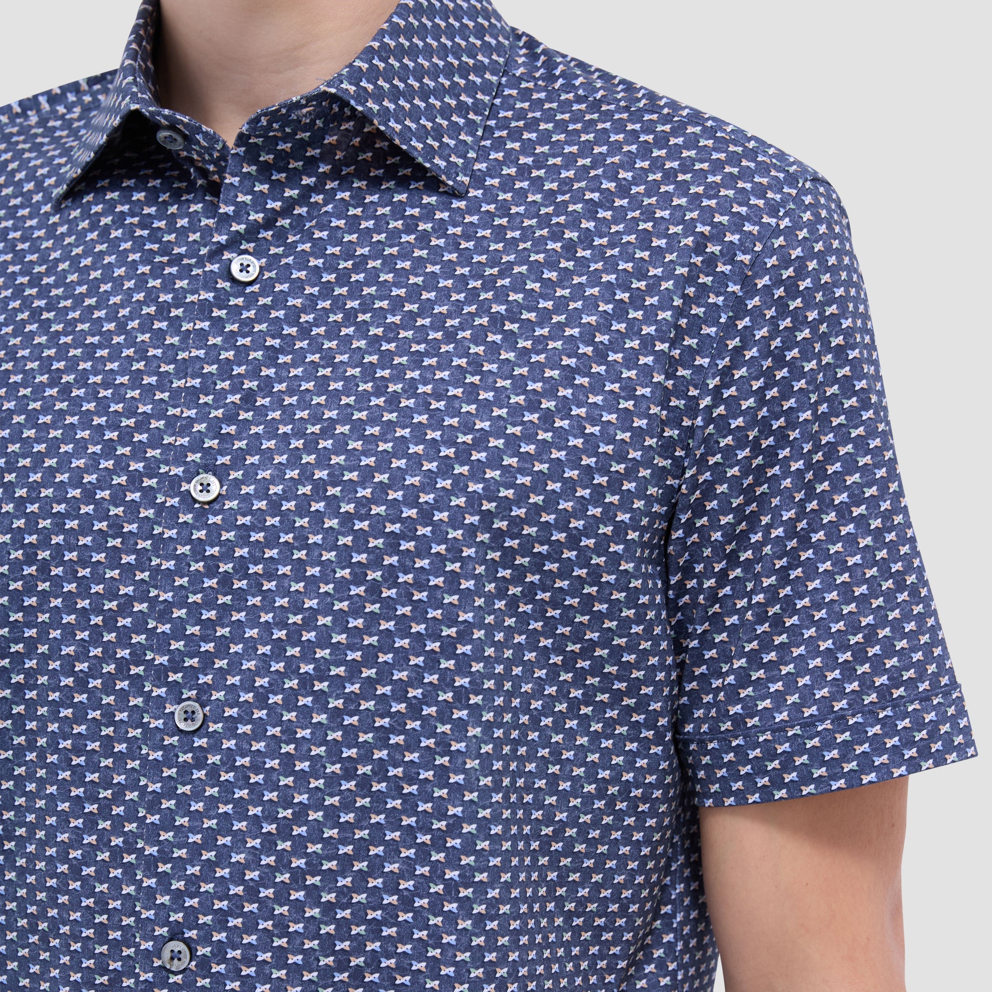 Miles Geometric OoohCotton Short-Sleeve Shirt