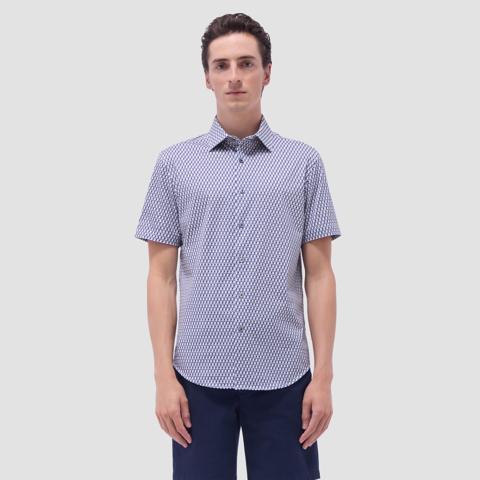 Miles Geometric OoohCotton Short-Sleeve Shirt