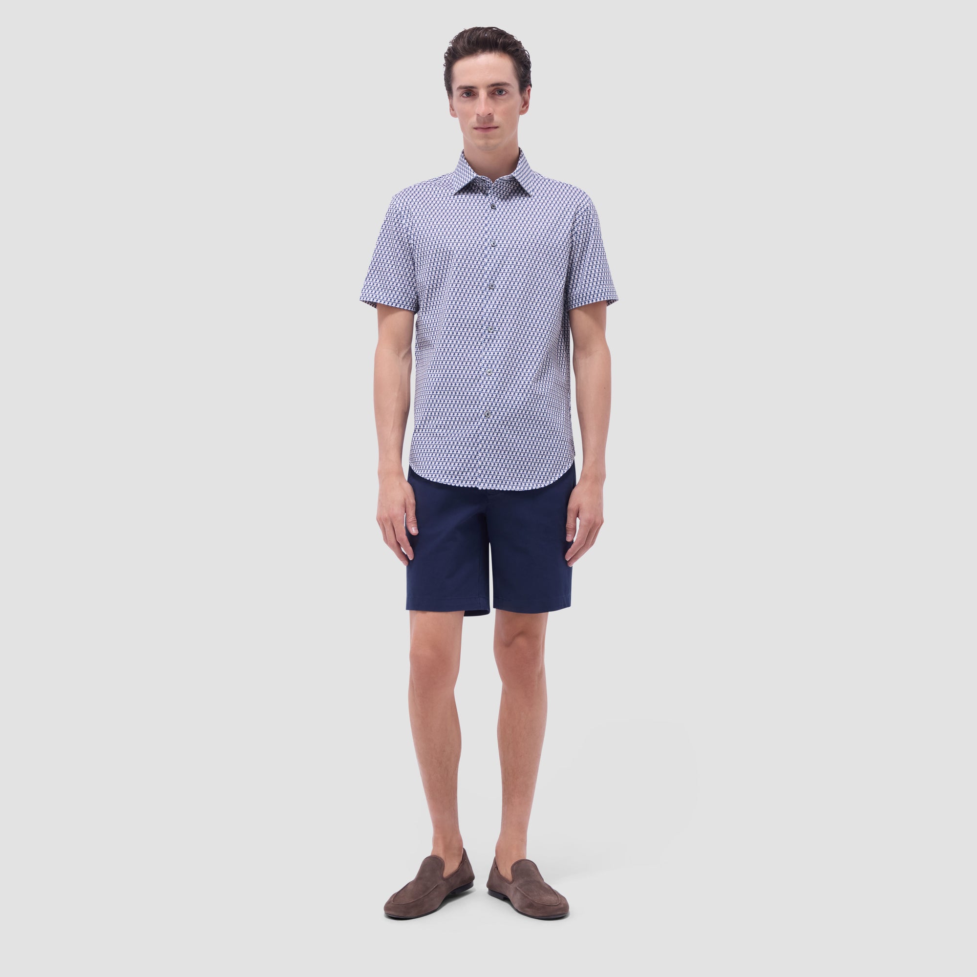 Miles Geometric OoohCotton Short-Sleeve Shirt