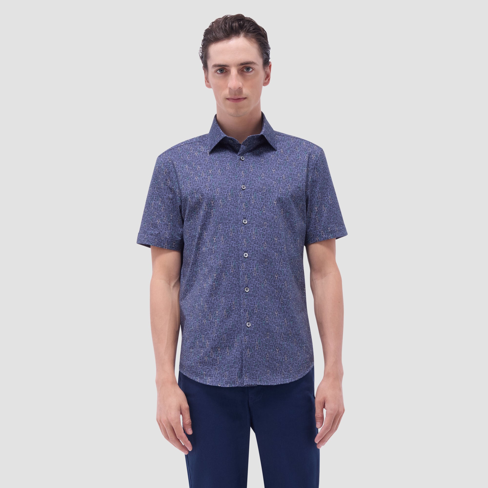 Miles Bistro Print OoohCotton Short-Sleeve Shirt