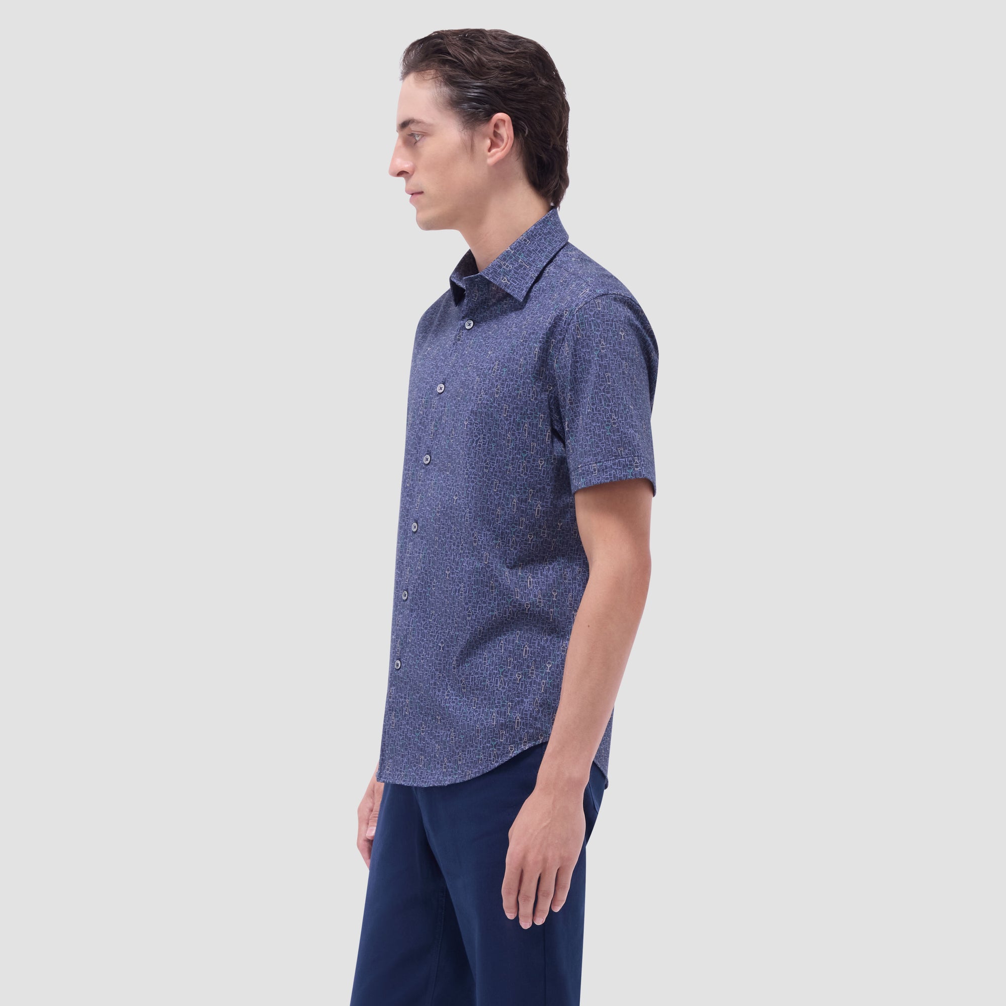 Miles Bistro Print OoohCotton Short-Sleeve Shirt