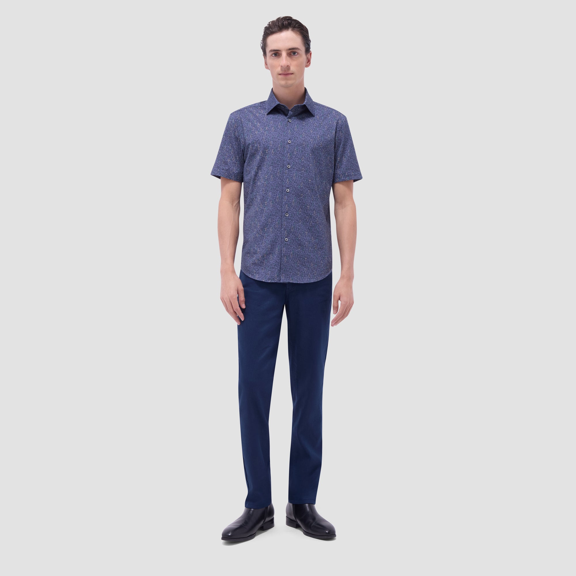 Miles Bistro Print OoohCotton Short-Sleeve Shirt