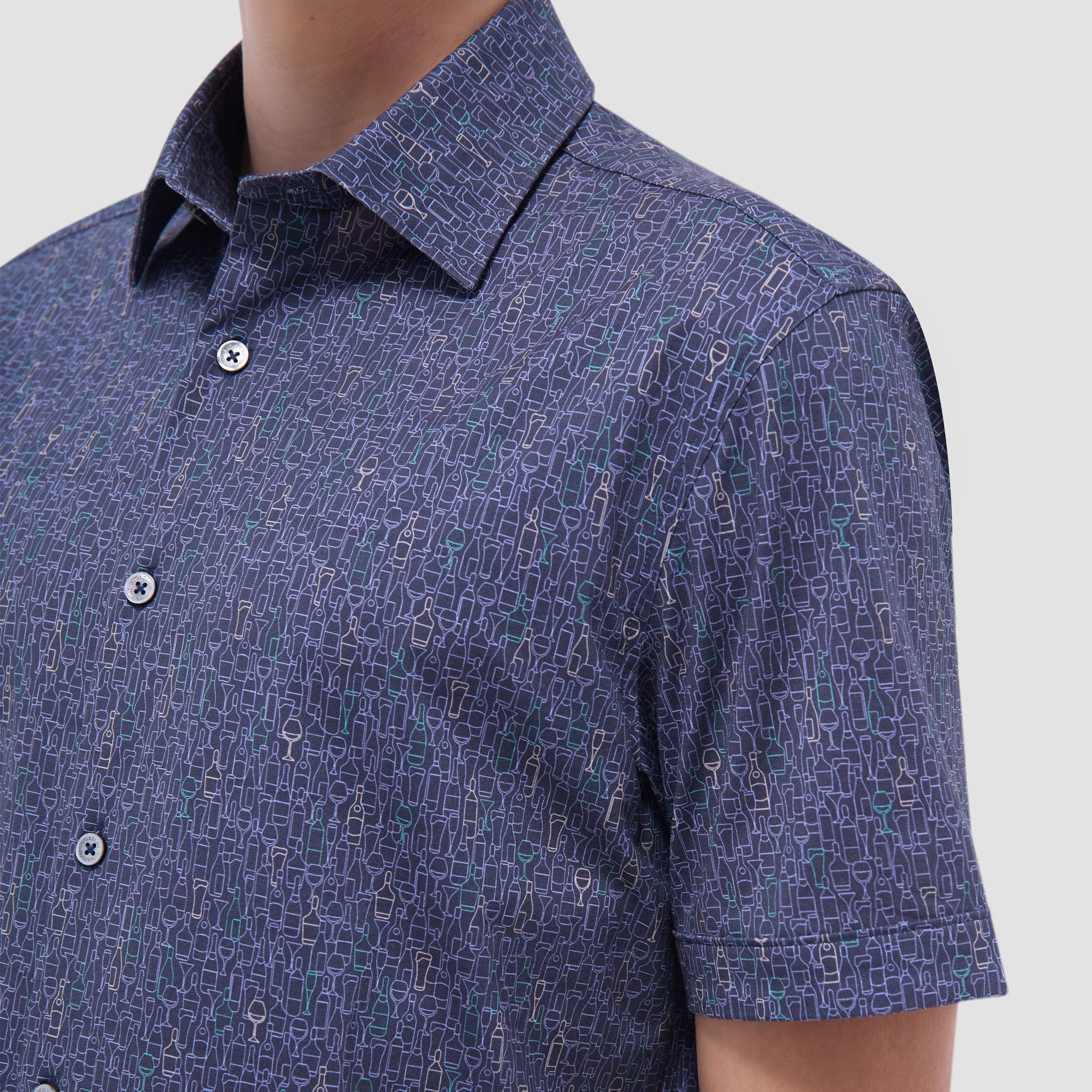 Miles Bistro Print OoohCotton Short-Sleeve Shirt