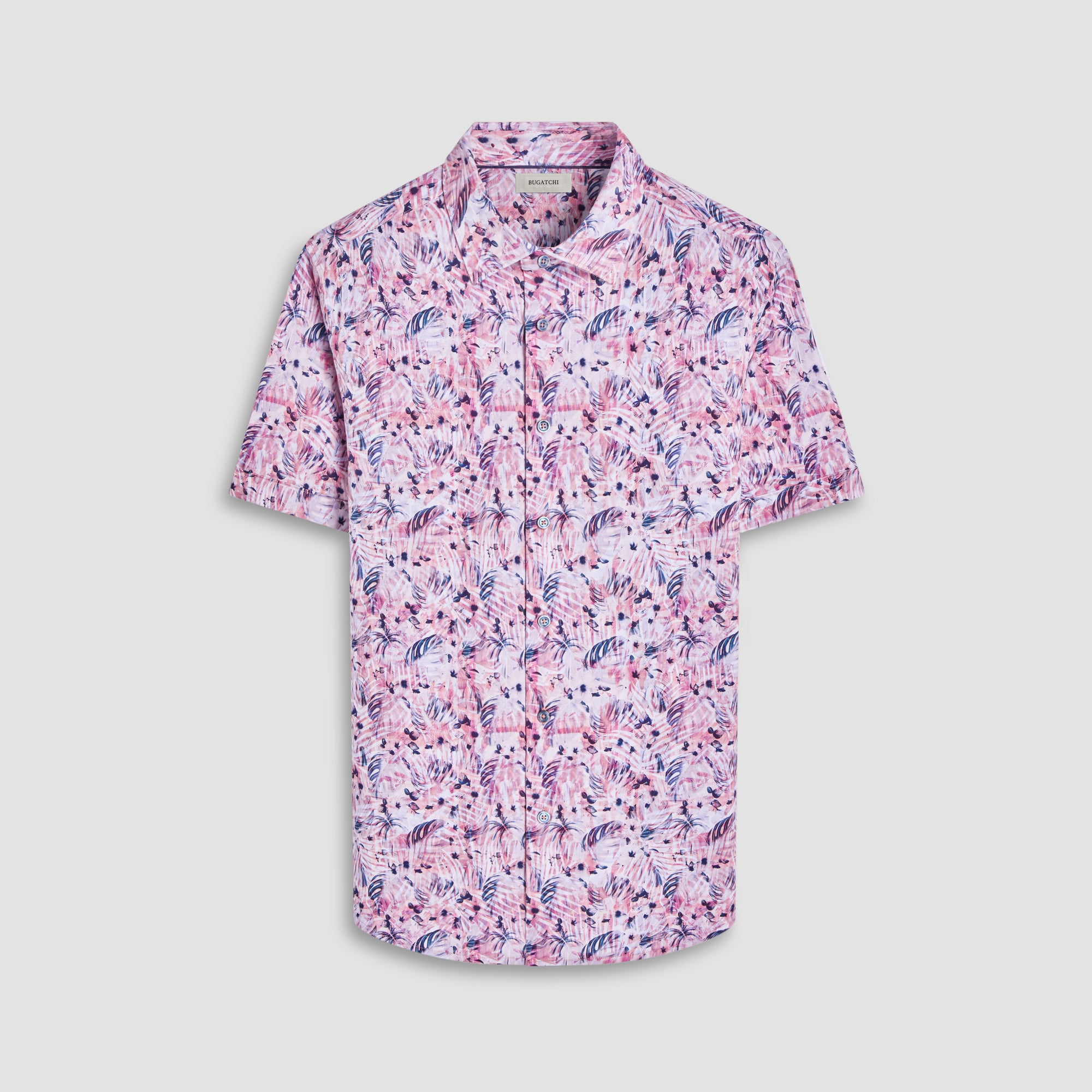 Miles Leaf Print OoohCotton Short-Sleeve Shirt