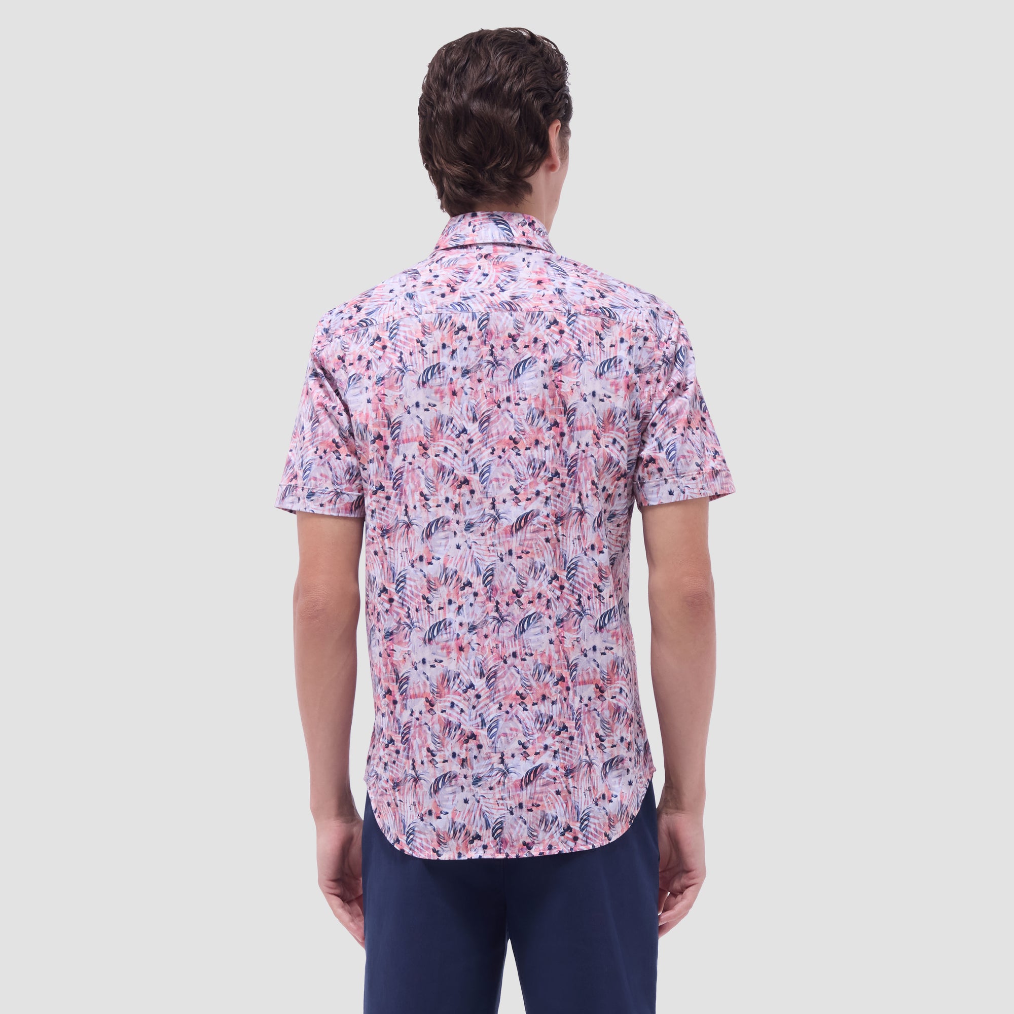 Miles Leaf Print OoohCotton Short-Sleeve Shirt