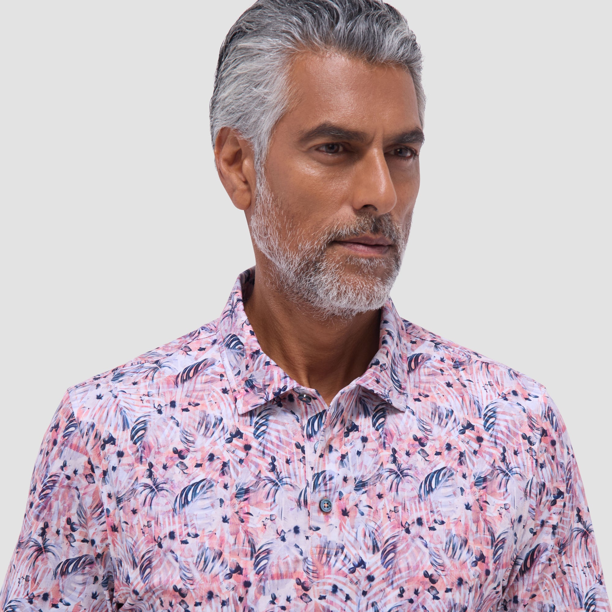Victor Leaf Print OoohCotton Polo Shirt
