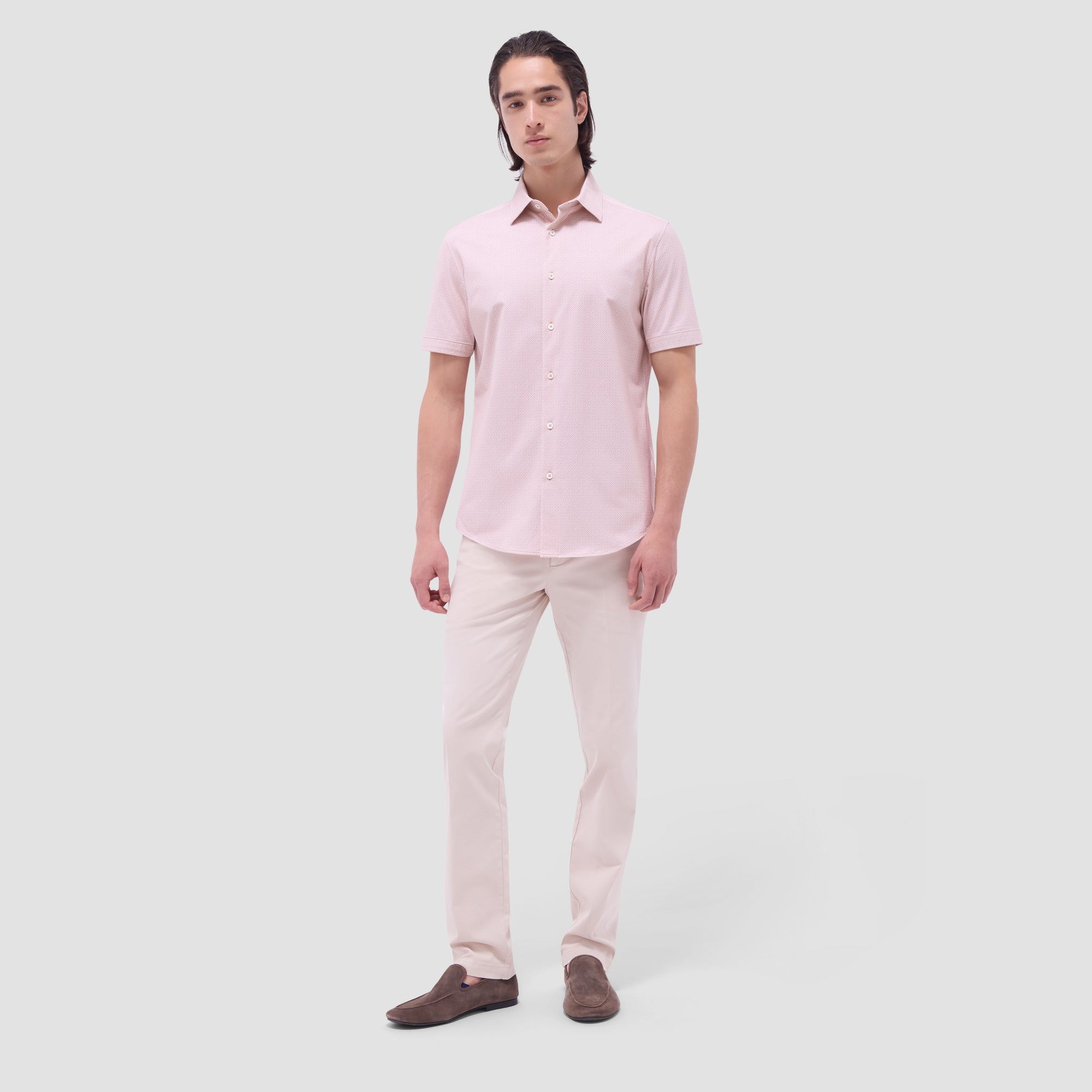 Miles Basketweave OoohCotton Short-Sleeve Shirt