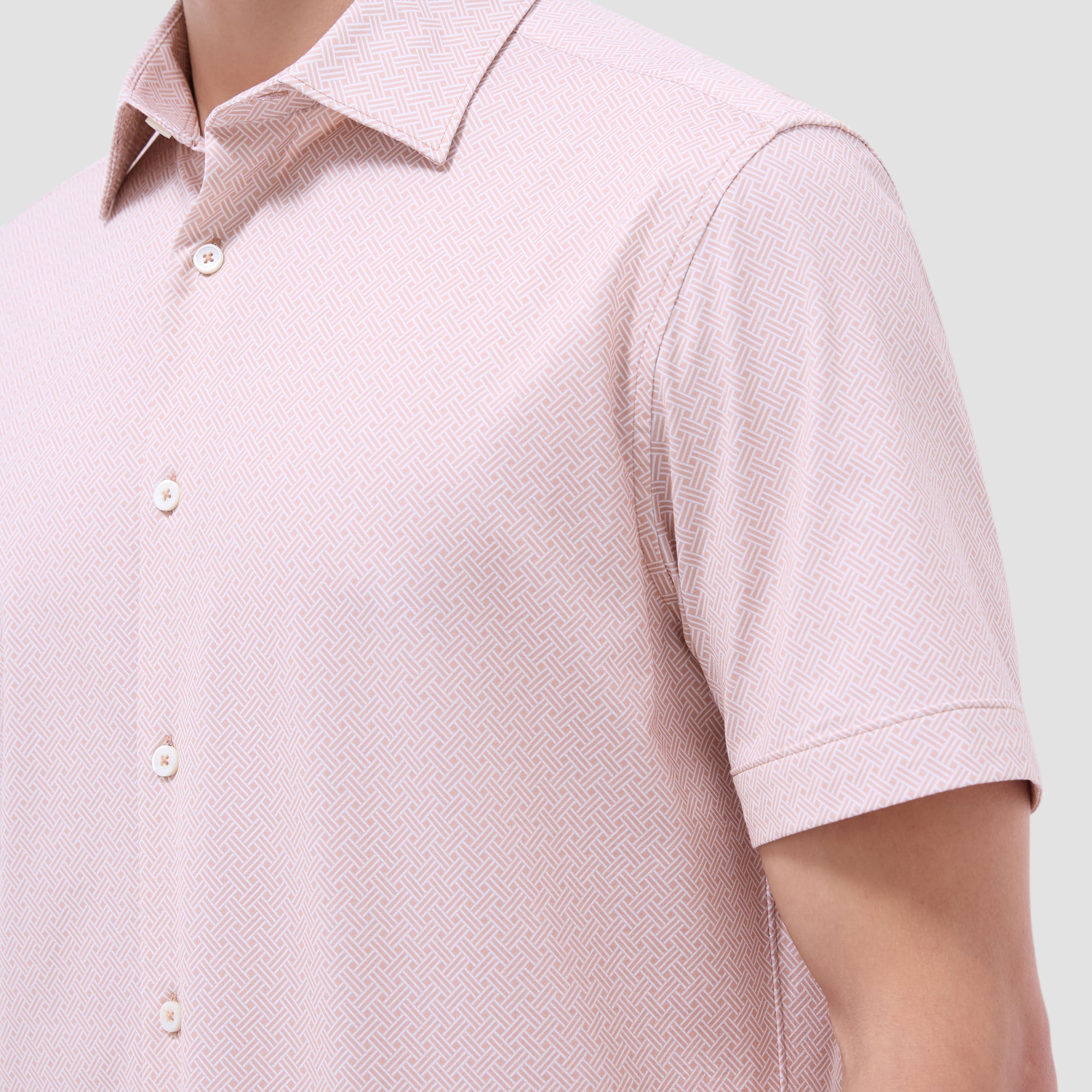 Miles Basketweave OoohCotton Short-Sleeve Shirt
