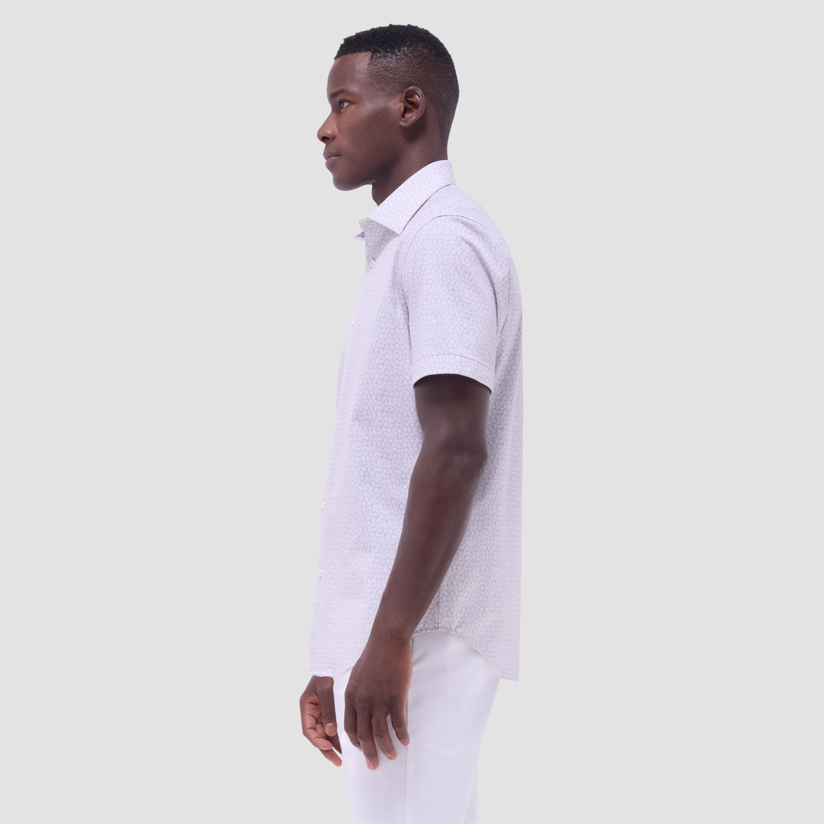 Miles Leaf Print OoohCotton Short-Sleeve Shirt